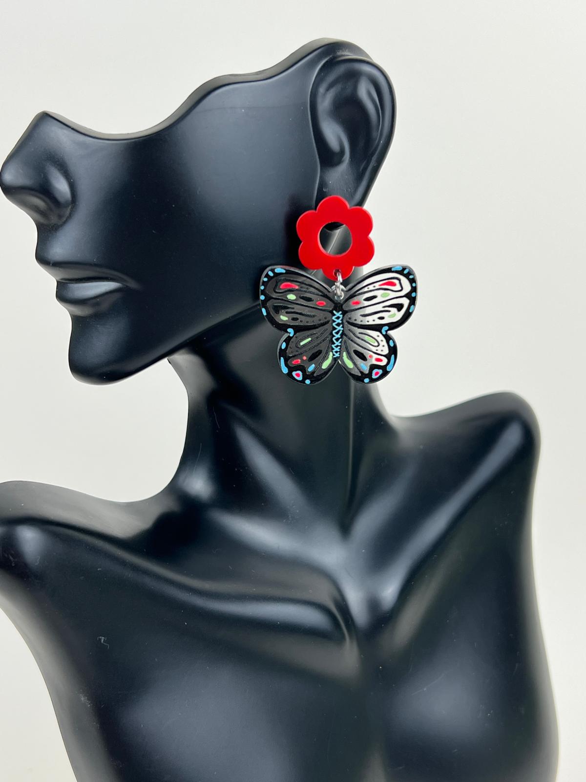 Eye Catching Clear Butterfly Earrings