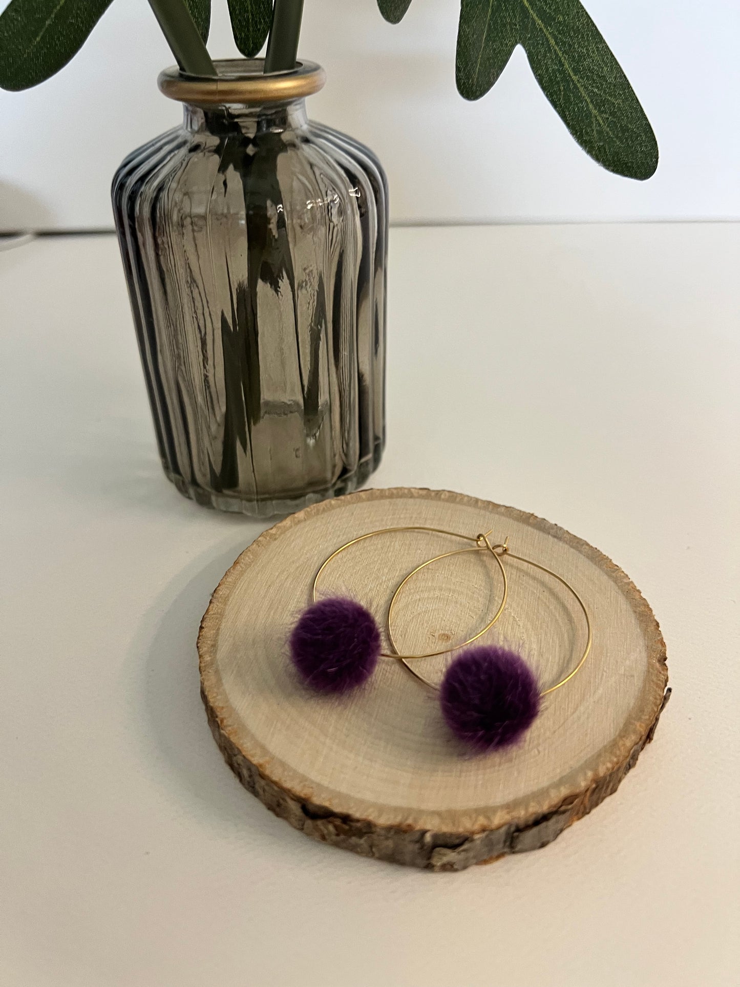 Fuzzy PomPom Lightweight Hoops