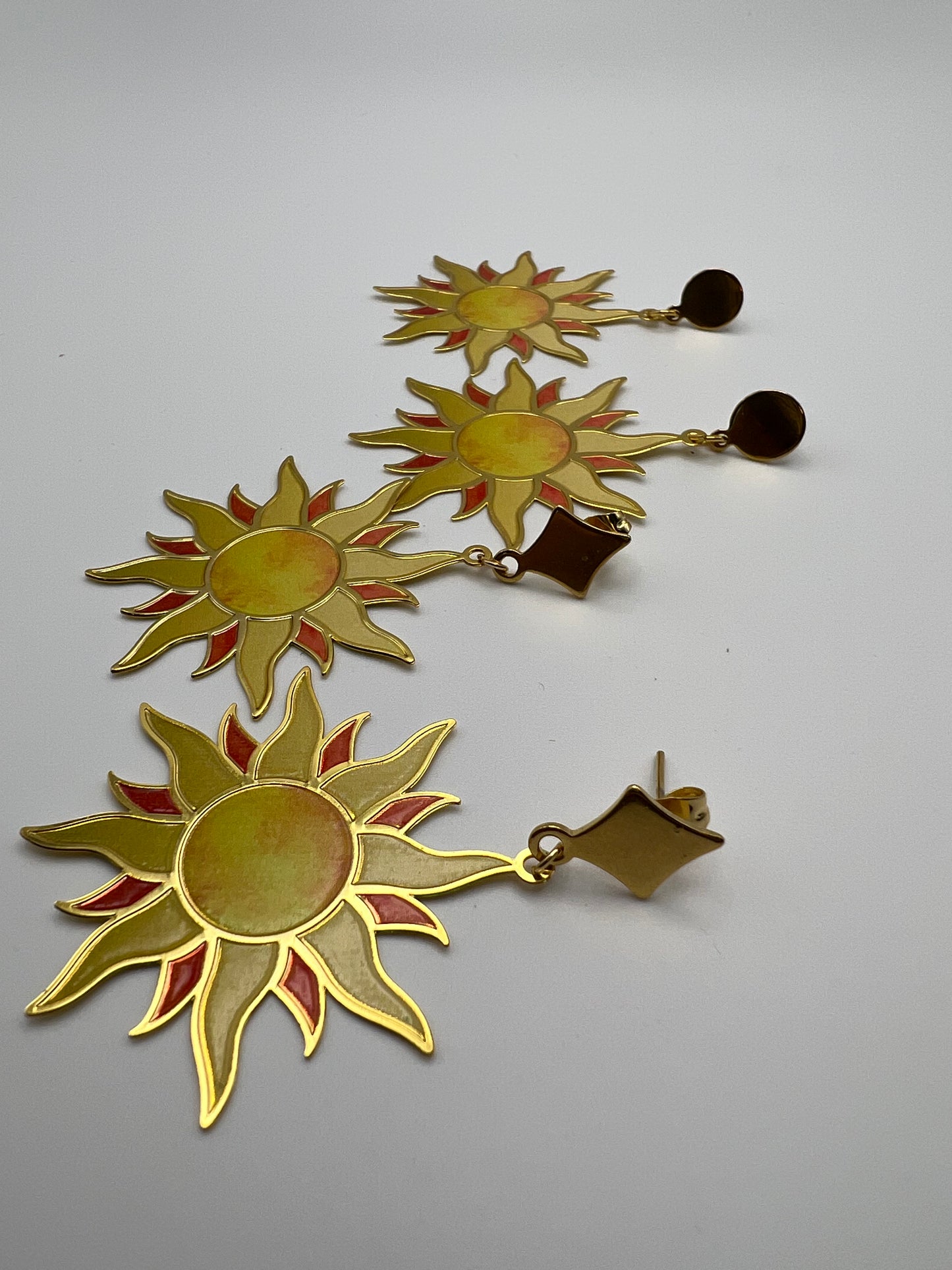 Brass Sun Statement Earrings