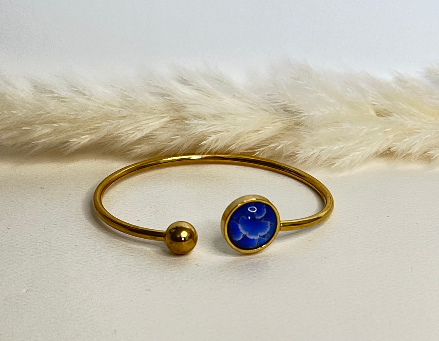 Floral Delicate Gold Bracelet Cuff