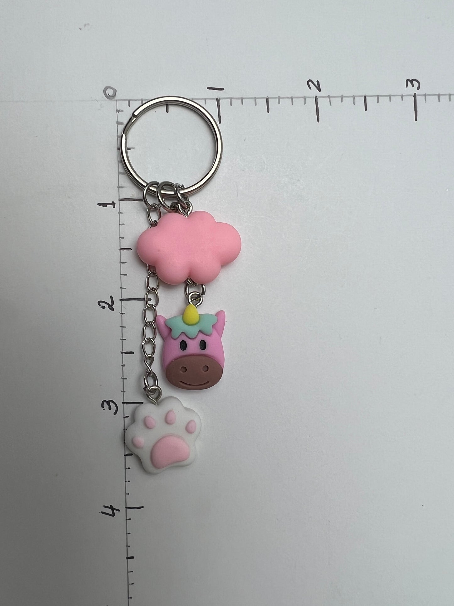 Kawaii Unicorn & Cloud Polymer Clay Keychain