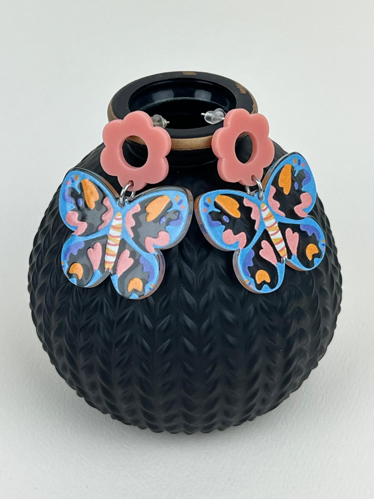 Eye Catching Clear Butterfly Earrings