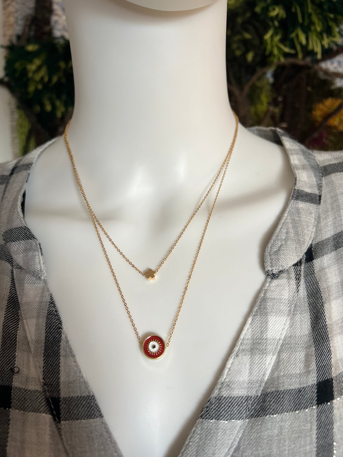Pop-of-Color Evil Eye Necklace