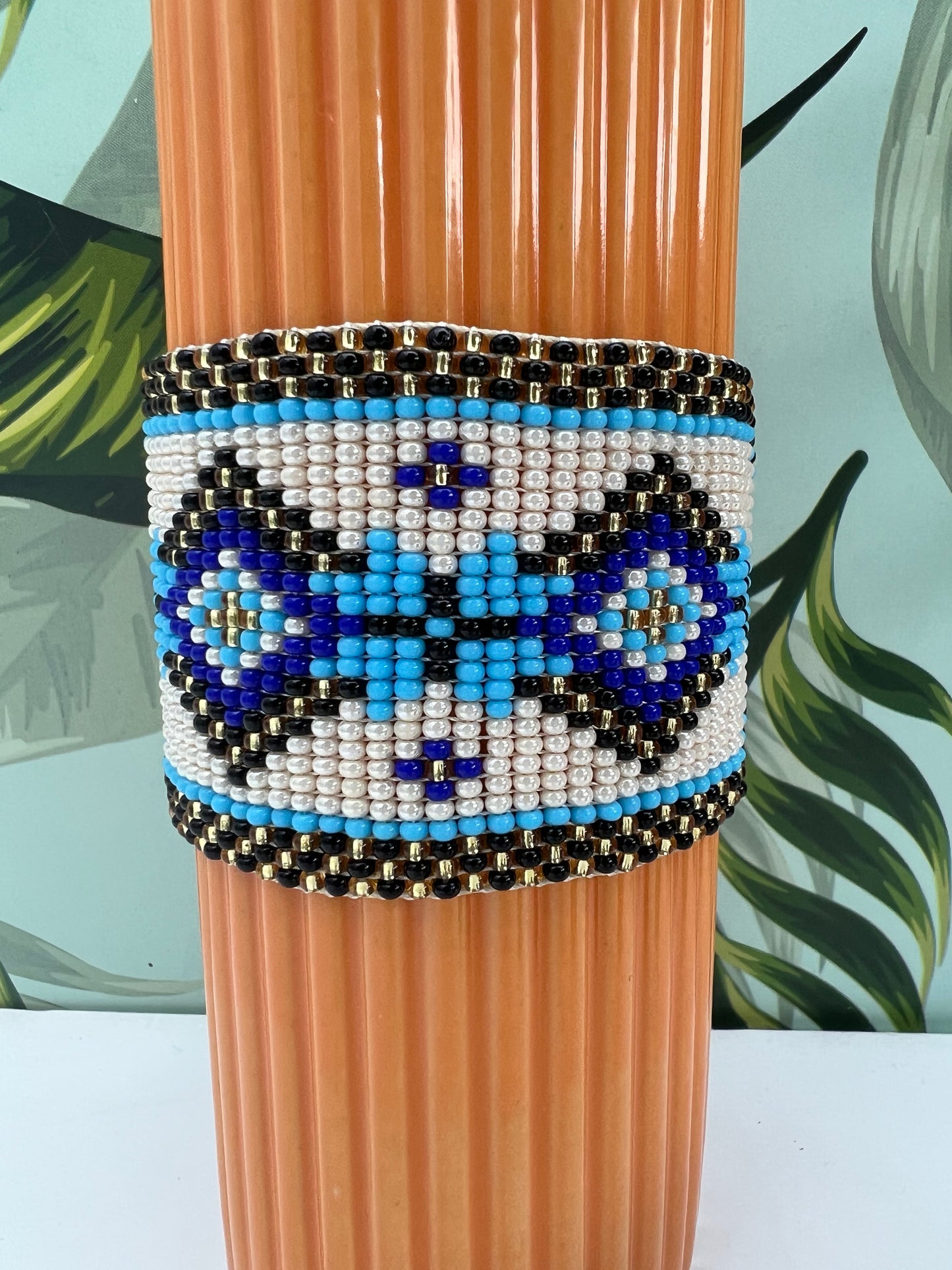 Trendy Large Beaded Bracelet Cuff
