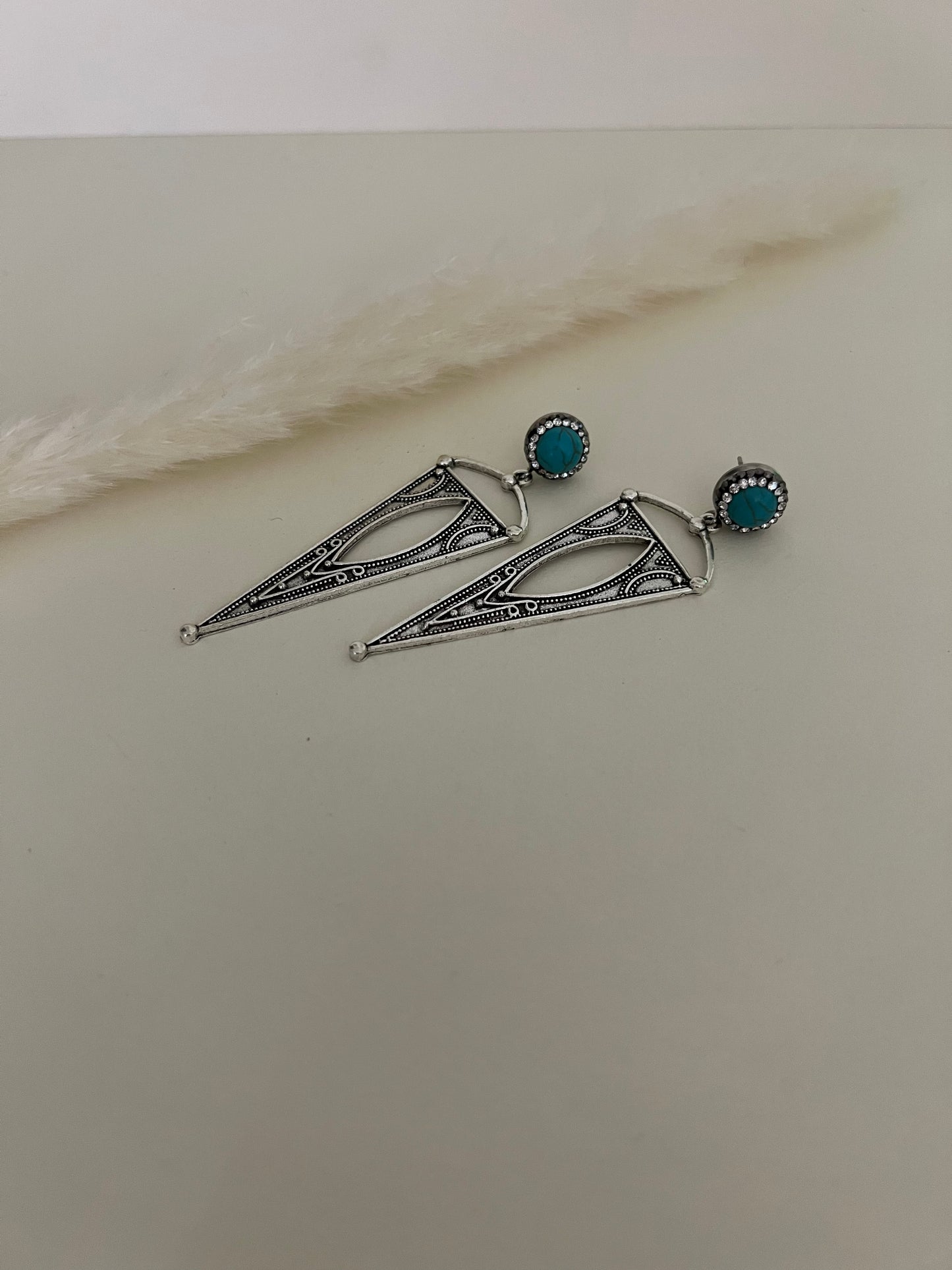 Western Boho Silver Dangle Earrings