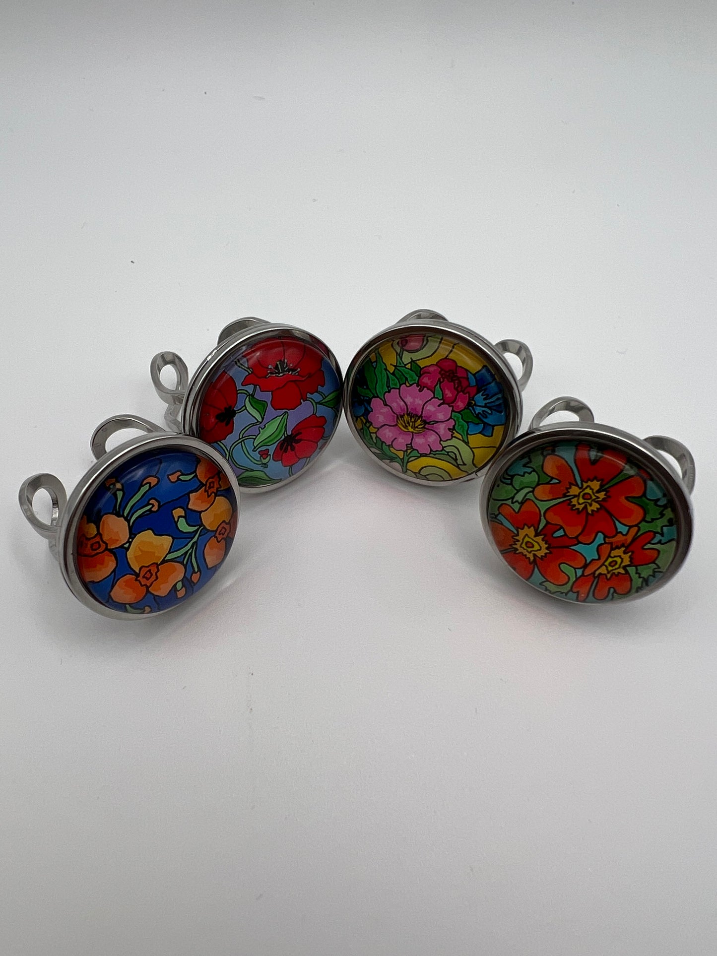 Oversized Elegant Floral Statement Rings