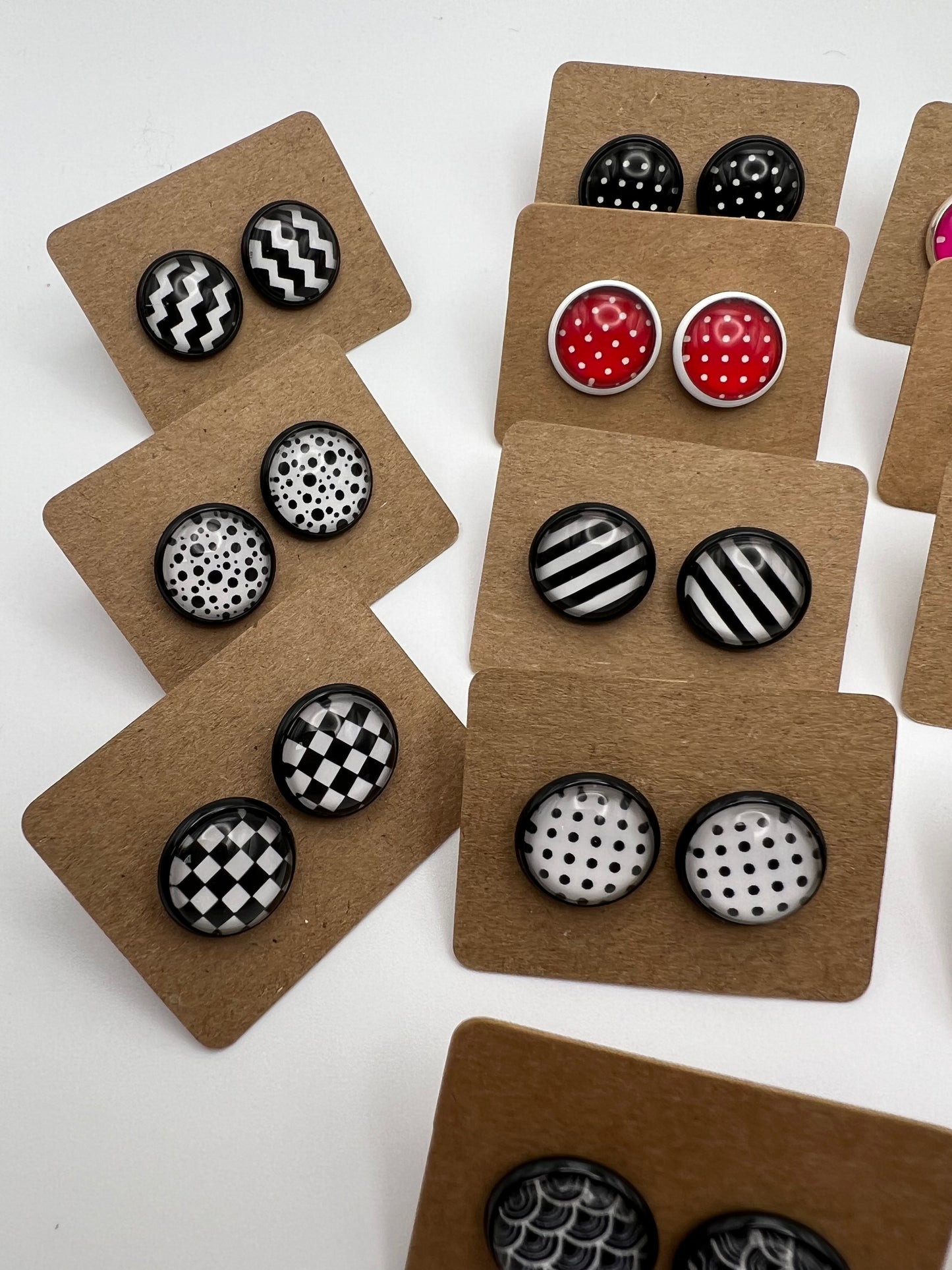 Colorful Polka-Dot Stud Earrings