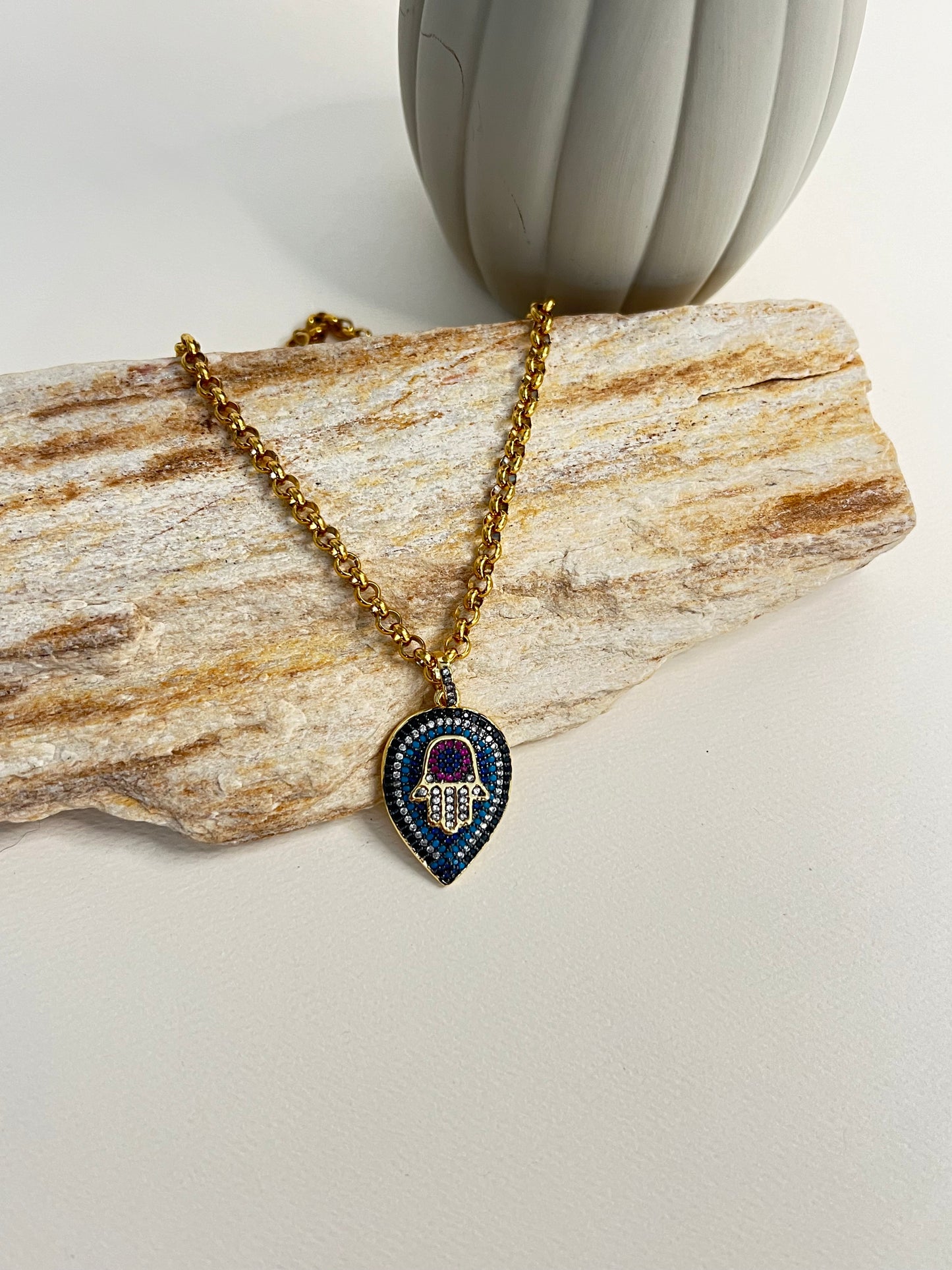 Hamsa Hand Statement Necklace