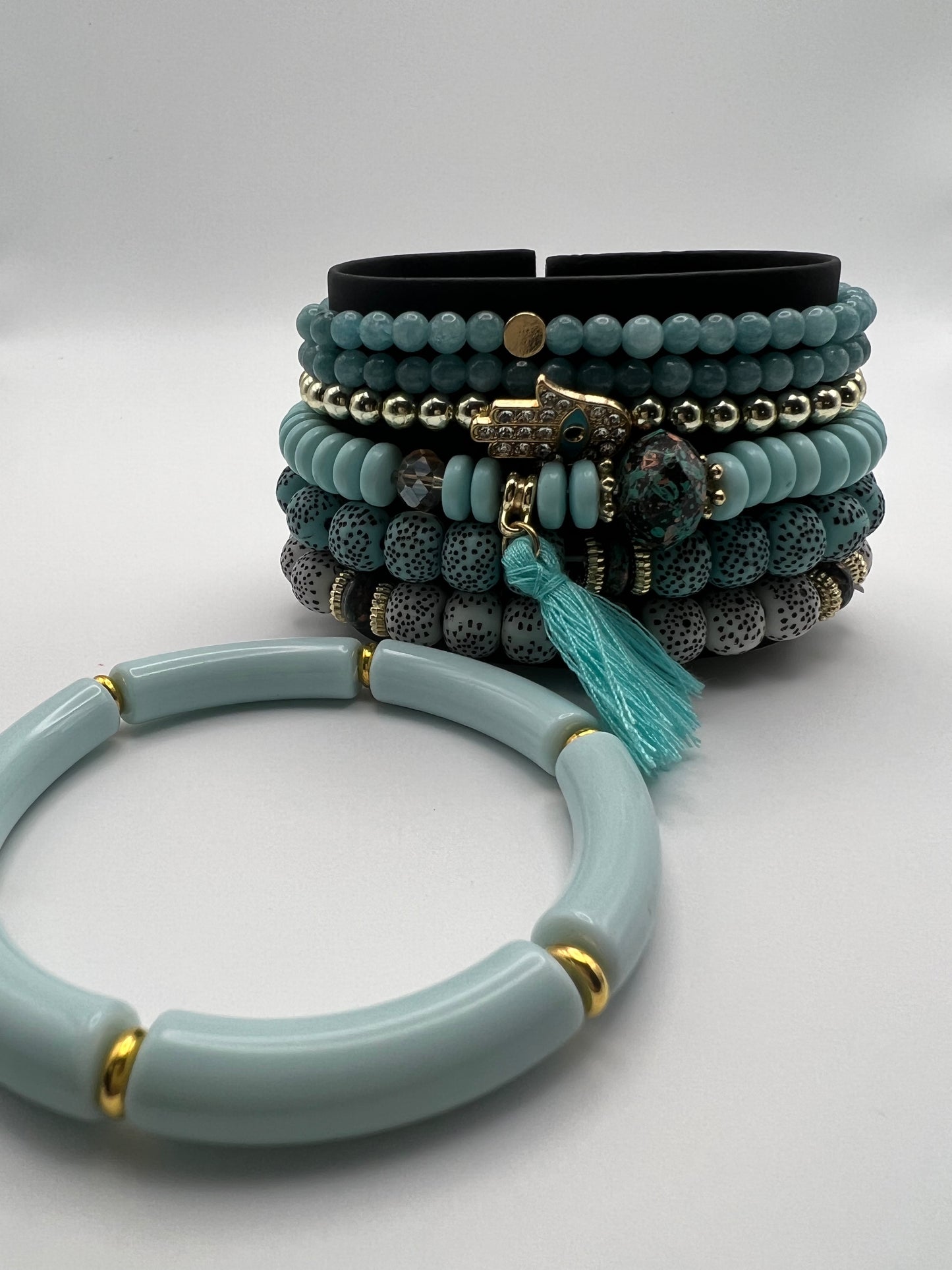 Trendy Stackable Bead Bracelet Set