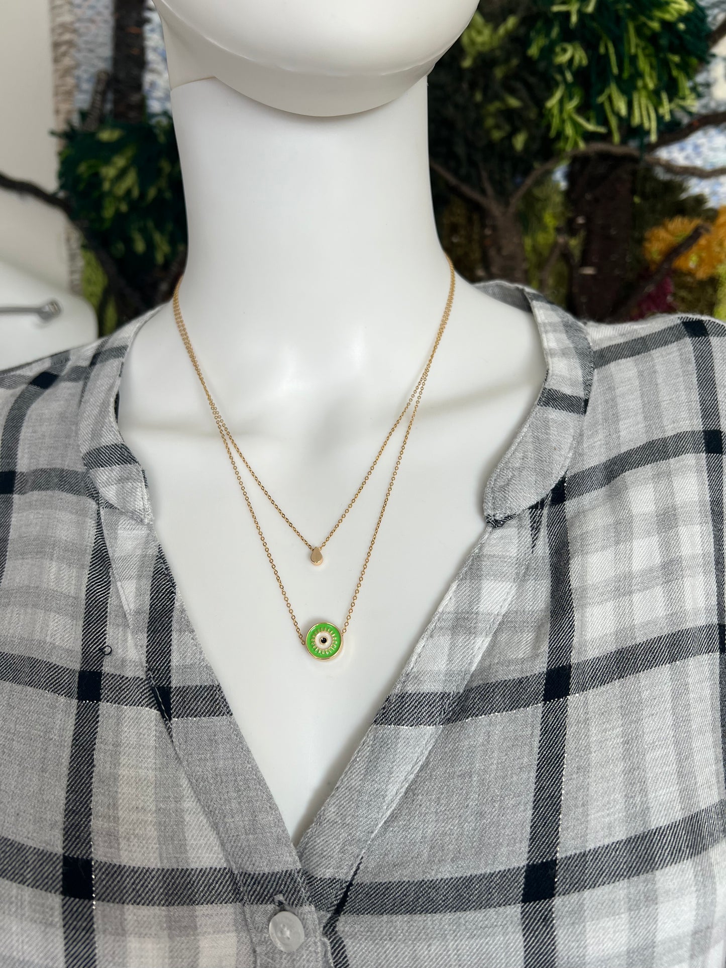 Pop-of-Color Evil Eye Necklace