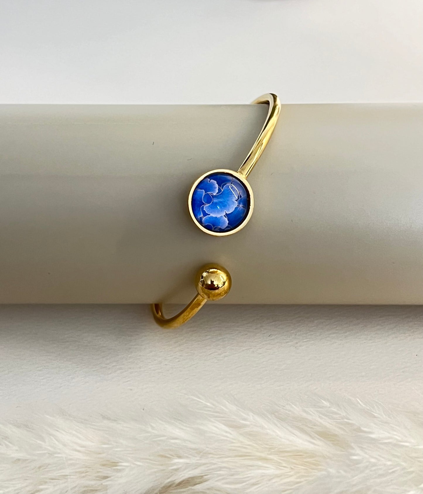 Floral Delicate Gold Bracelet Cuff