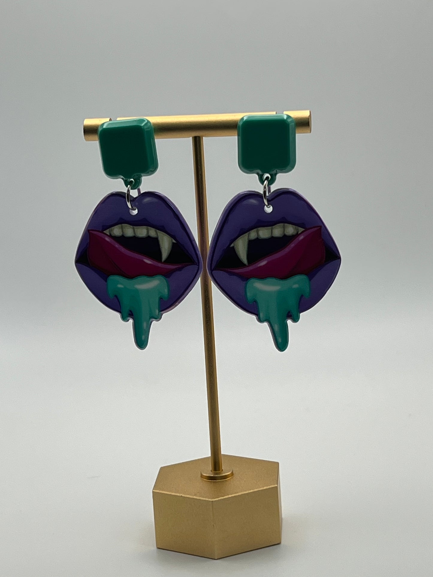 Pastel Goth Vampire Mouth Earrings