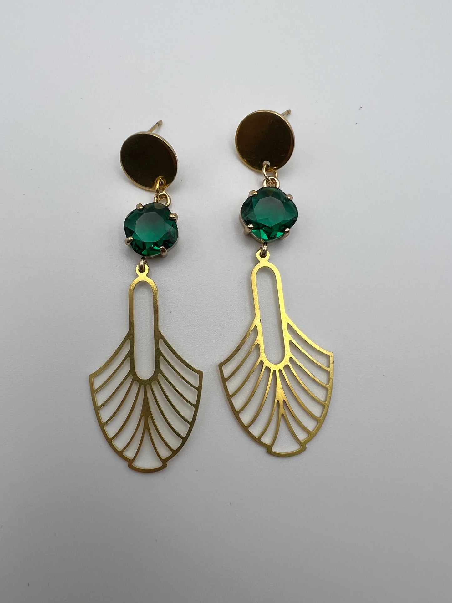 Art-Deco Elegant Brass Earrings