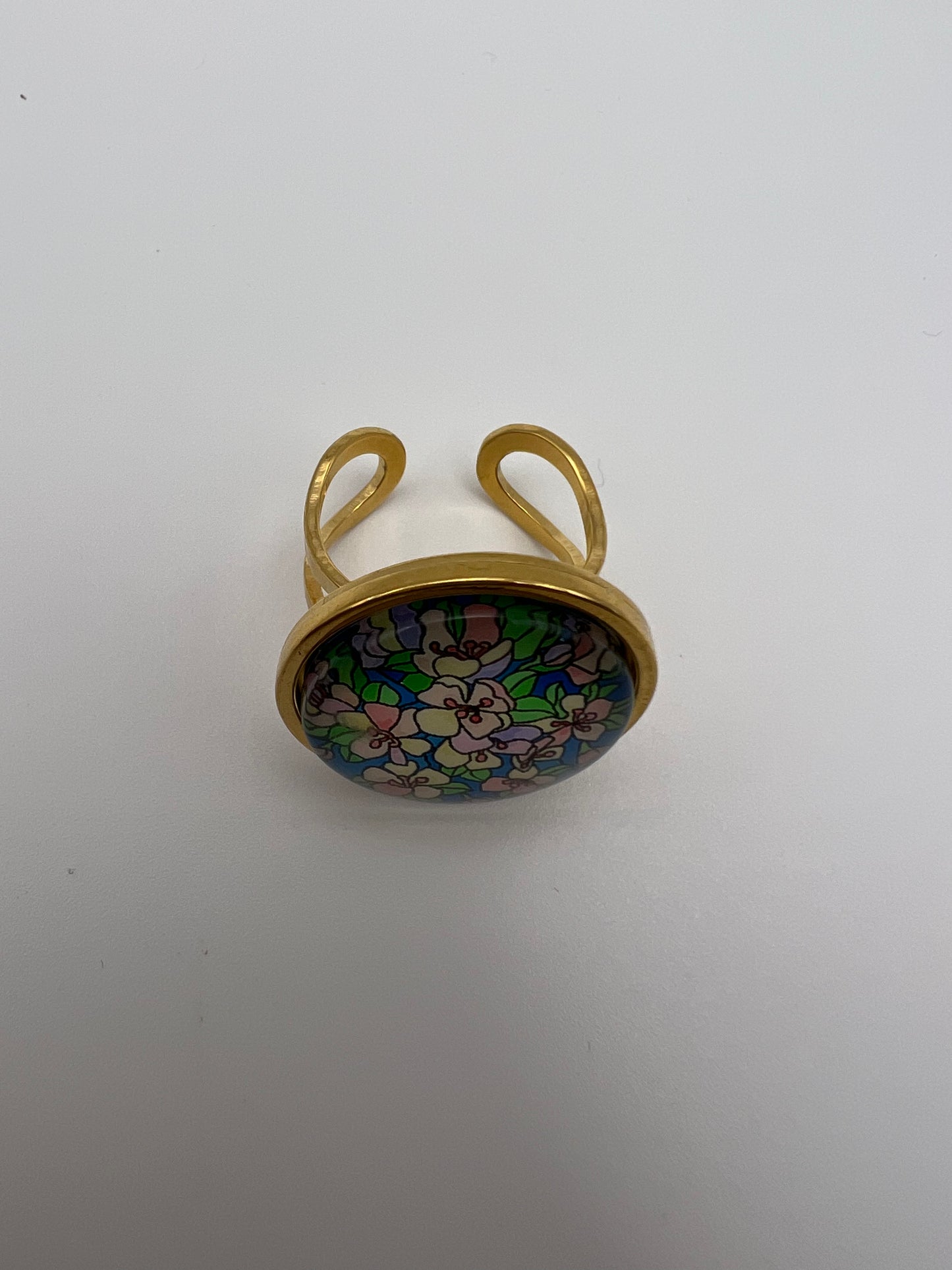 Floral Round Statement Rings