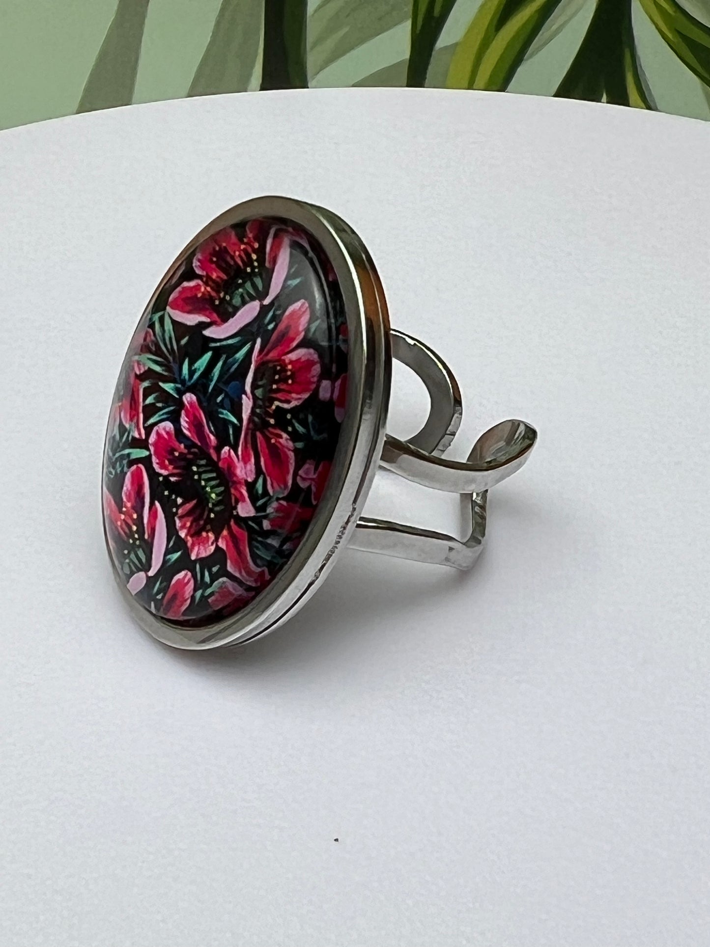 Flower Design Statement Rings