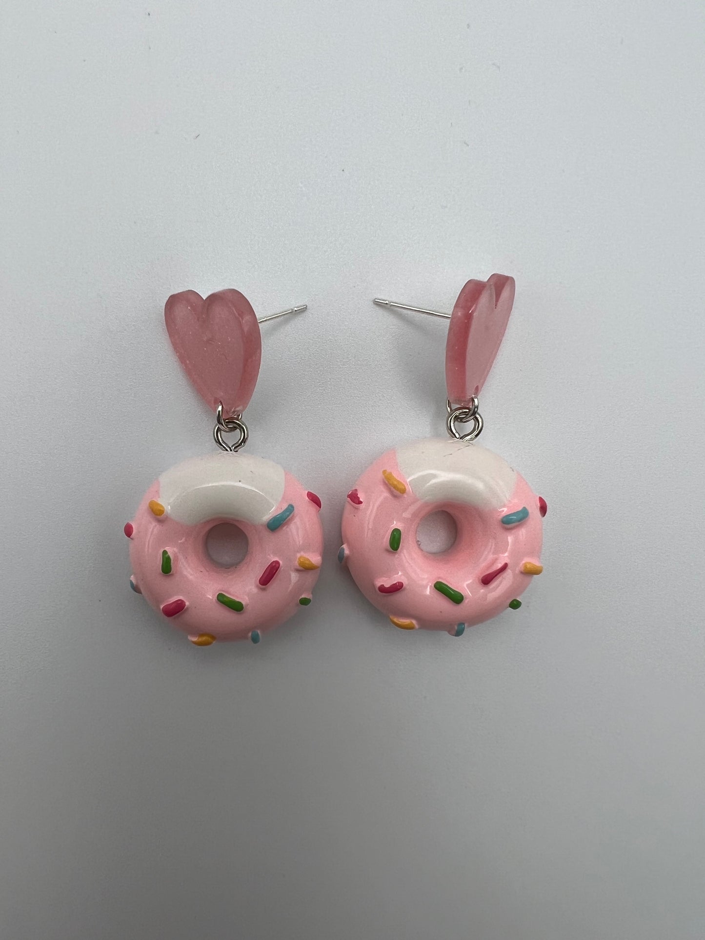 Kawaii Donut & Heart Dangle Earrings