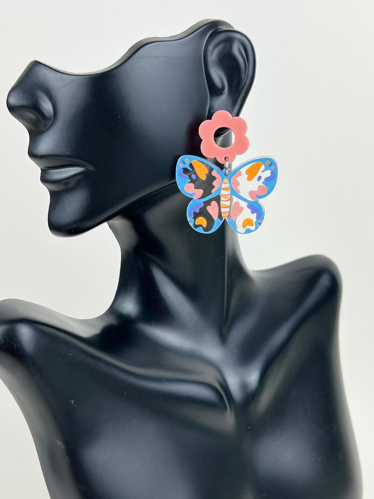 Eye Catching Clear Butterfly Earrings
