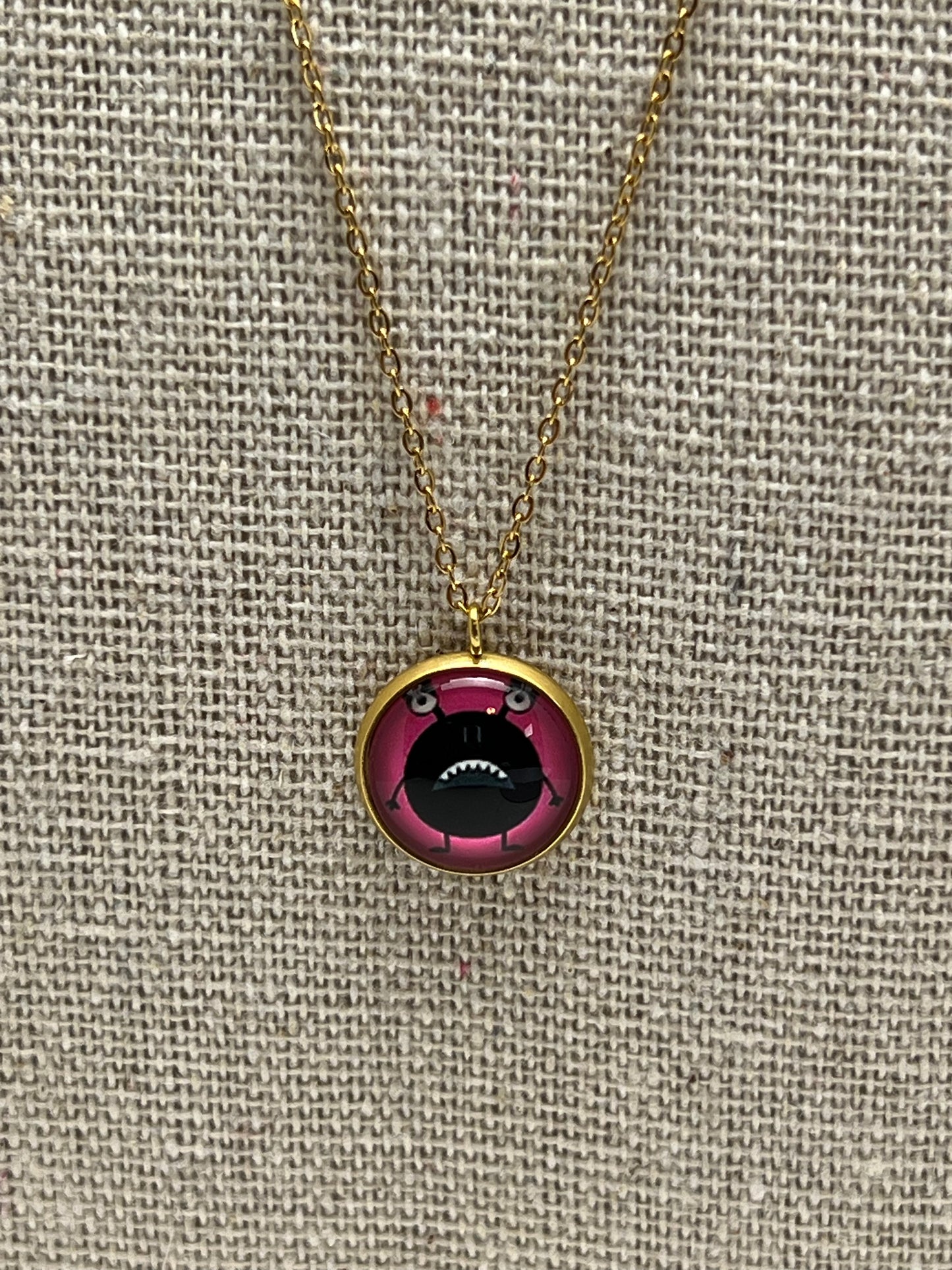 Cutesy Monster Pendant Necklace