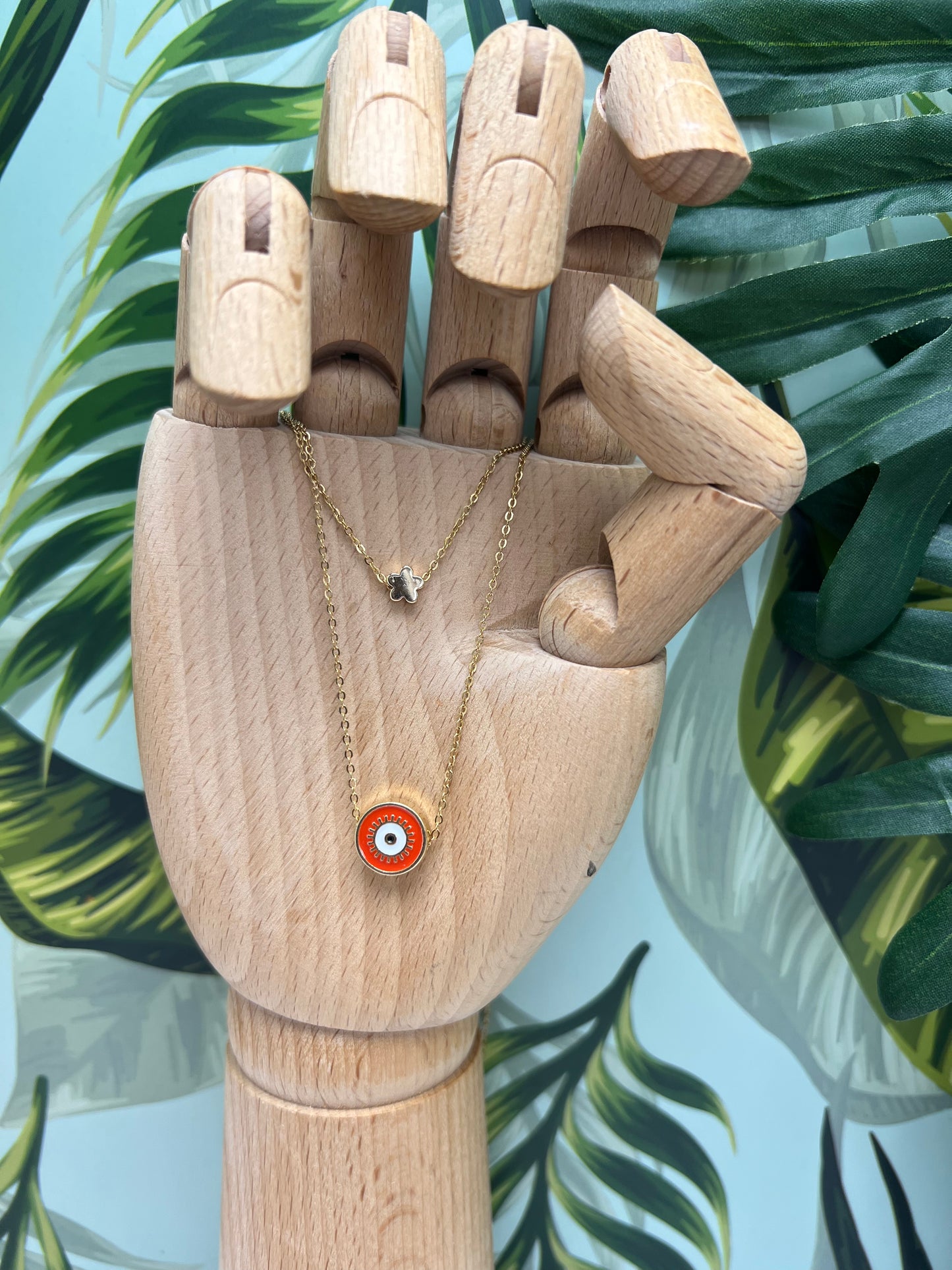 Pop-of-Color Evil Eye Necklace