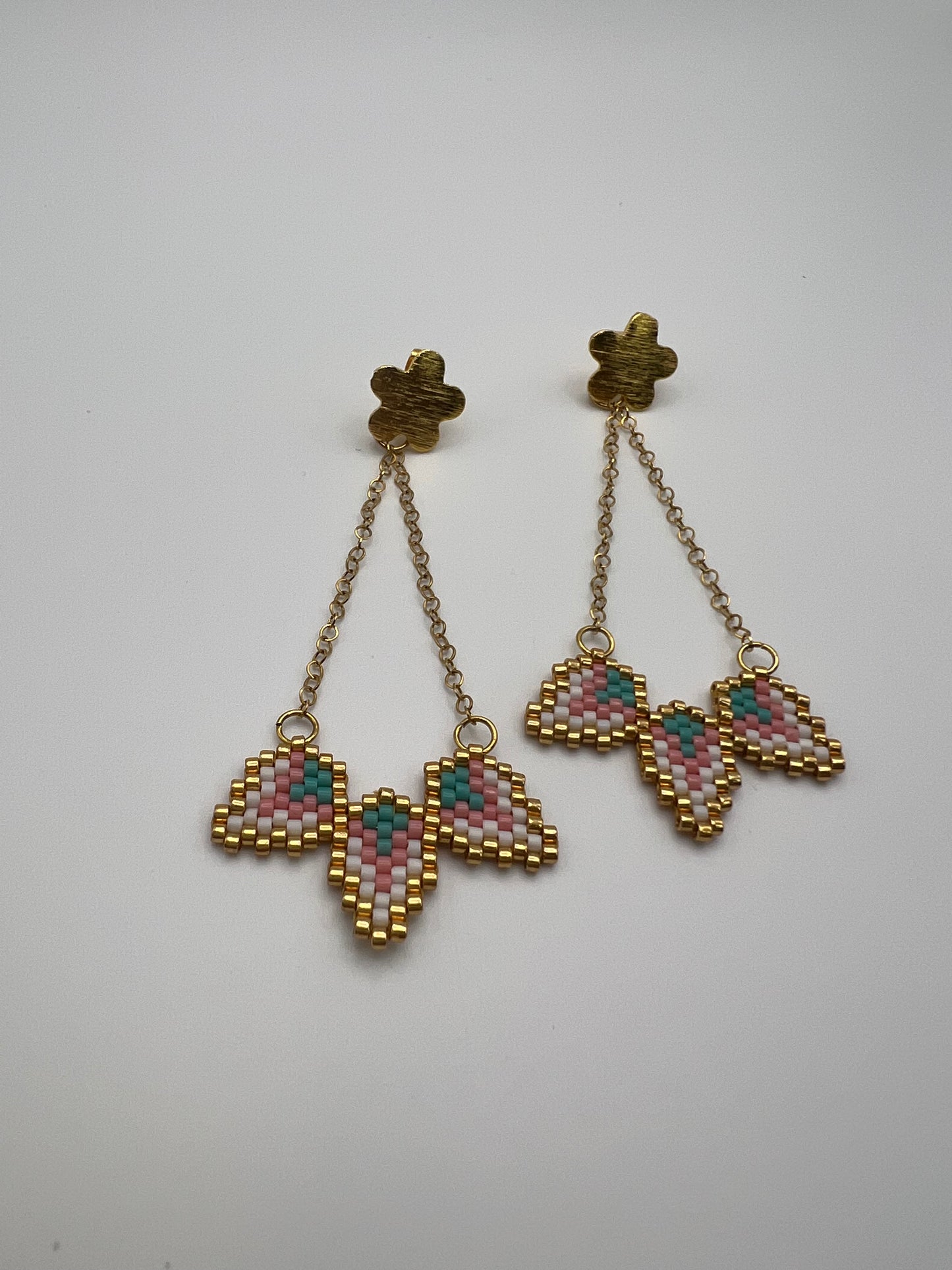 Delicate Flower Beaded Earrings