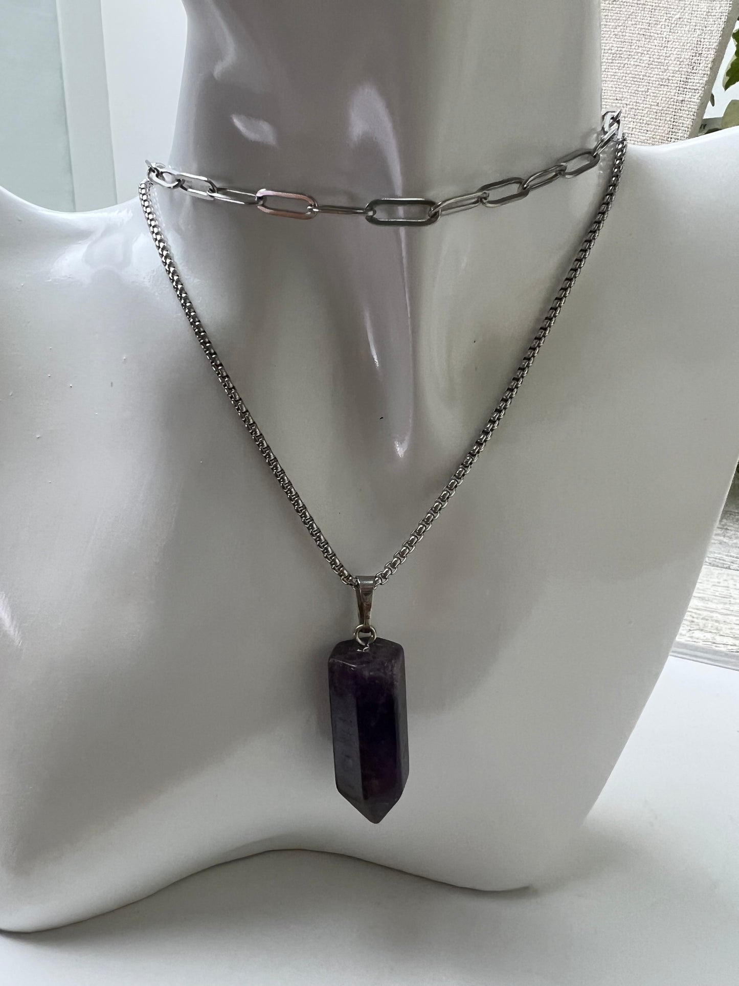 Purple Amethyst Multi-Strain Necklace