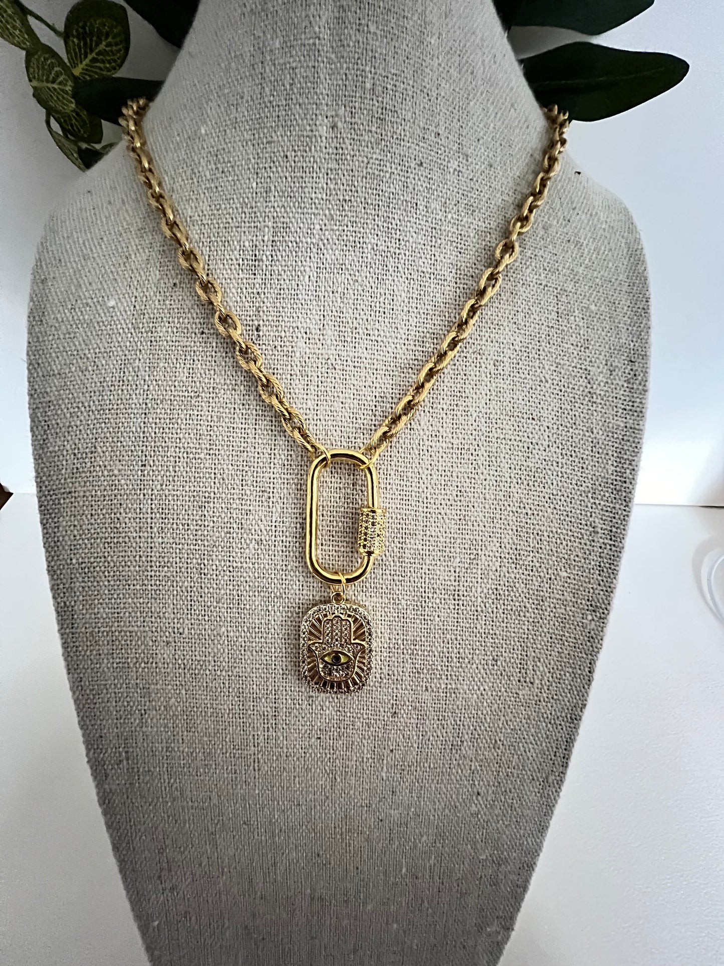Turkish Evil Eye Hand Pendant Necklace