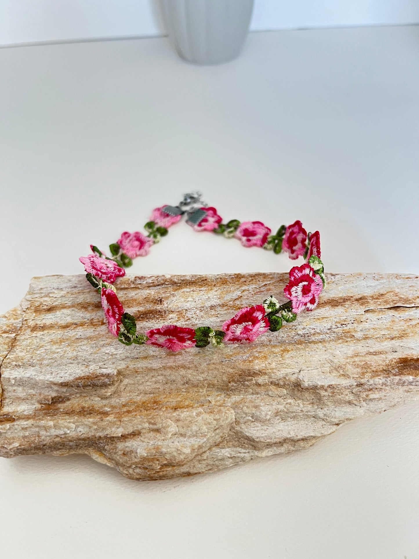 Embroidery Coquette Floral Choker