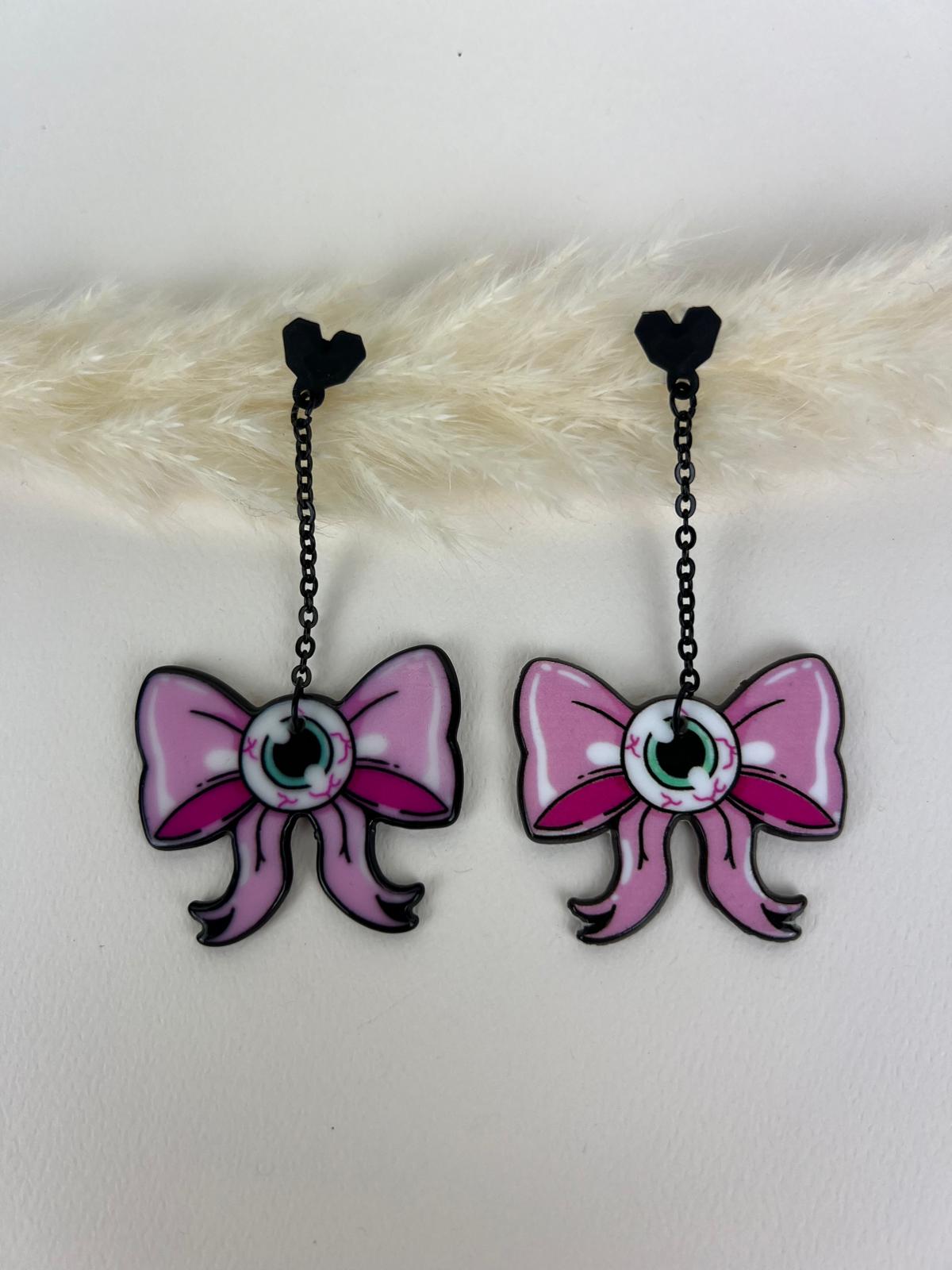 Spooky Bow Dangle Earrings