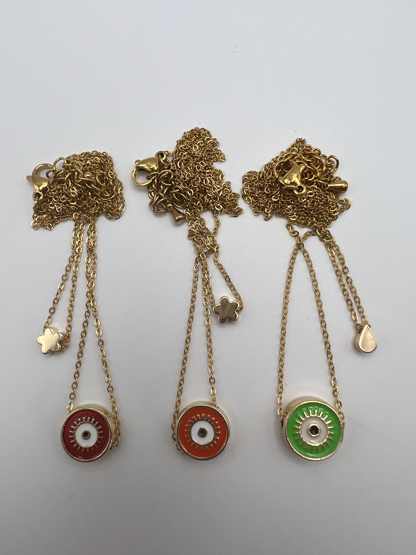 Pop-of-Color Evil Eye Necklace