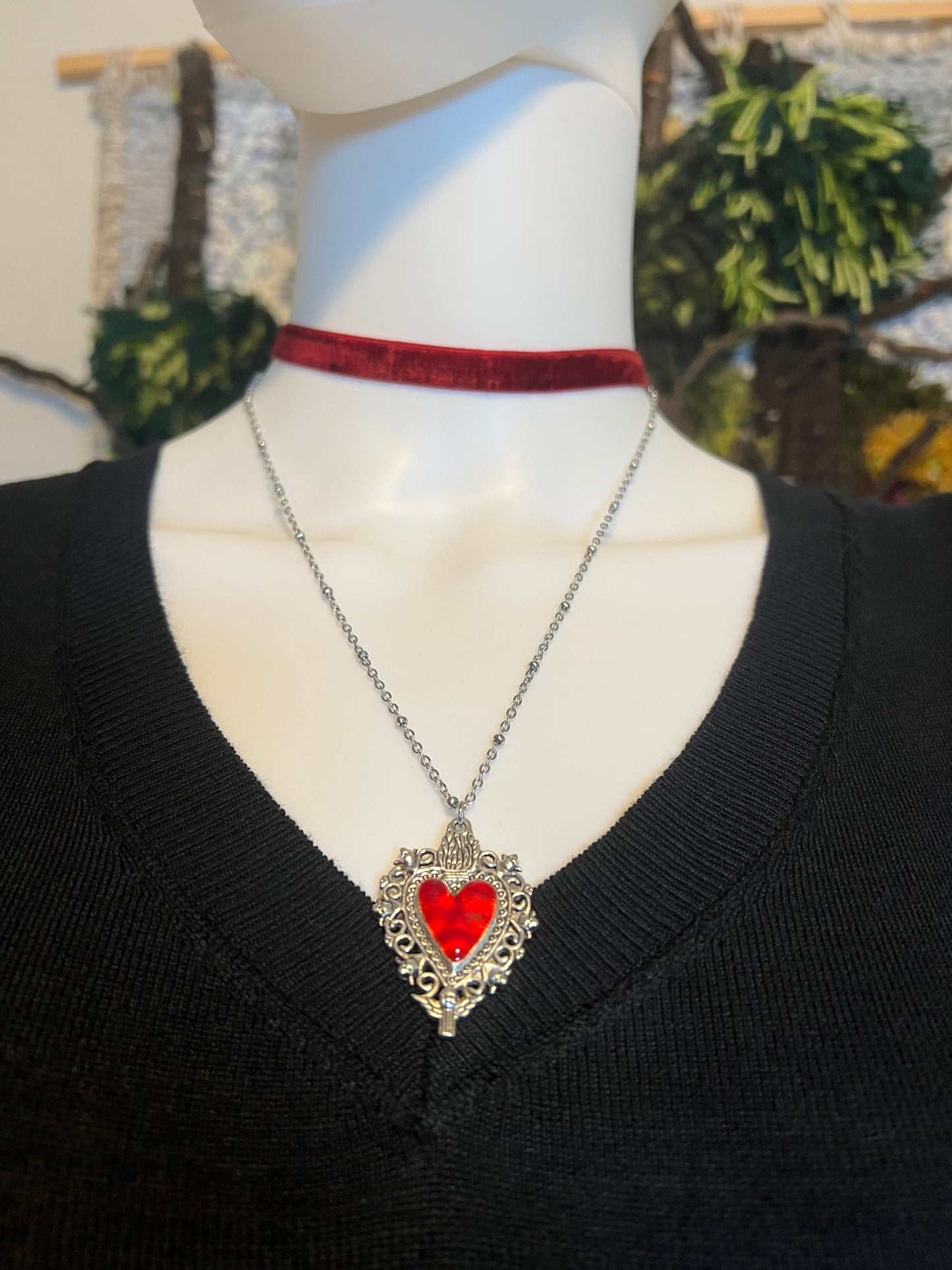 Gothic Heart Necklace Set