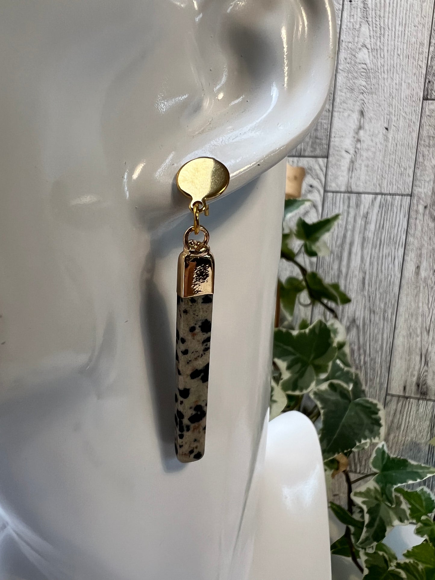 Dalmatian Jasper Stone Earrings