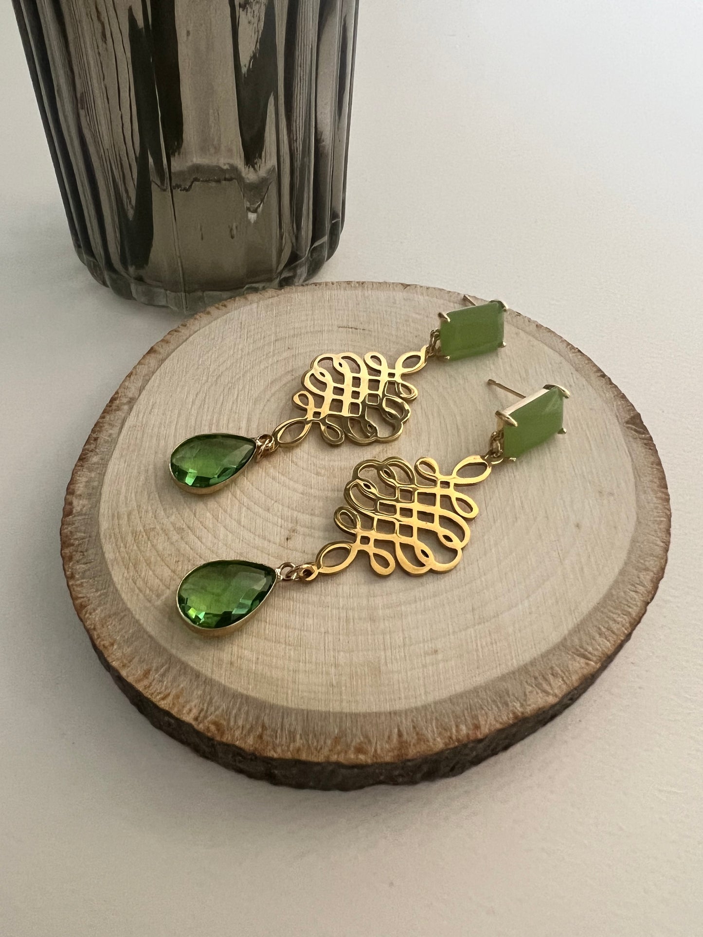 Geometric Minimalist Stone Earrings