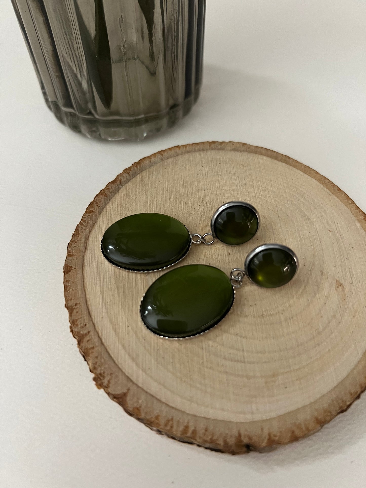 Vintage-Inspired Color Block Earrings