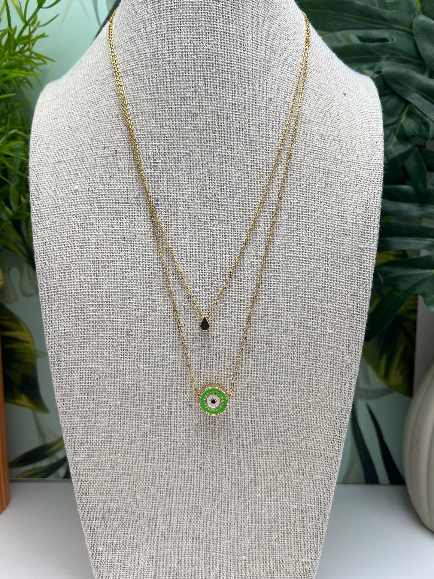 Pop-of-Color Evil Eye Necklace