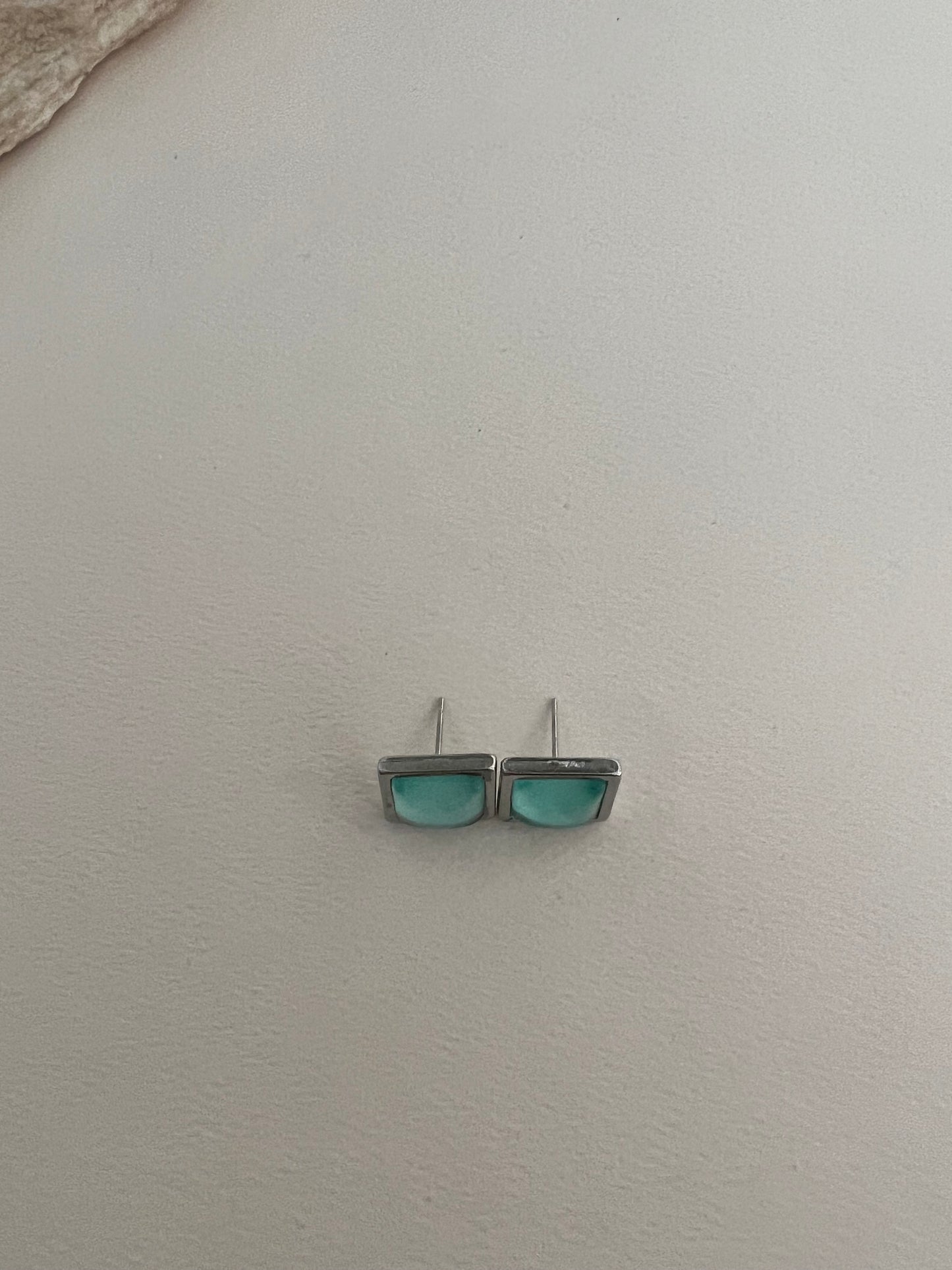 Square Silver Stud Earrings