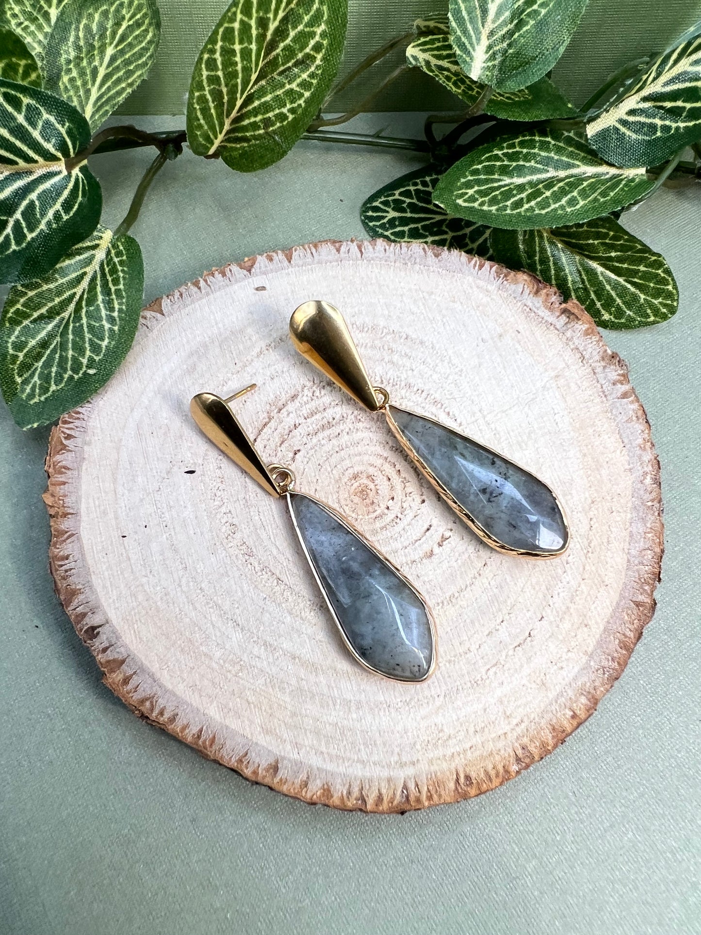 Labradorite Stone Earrings
