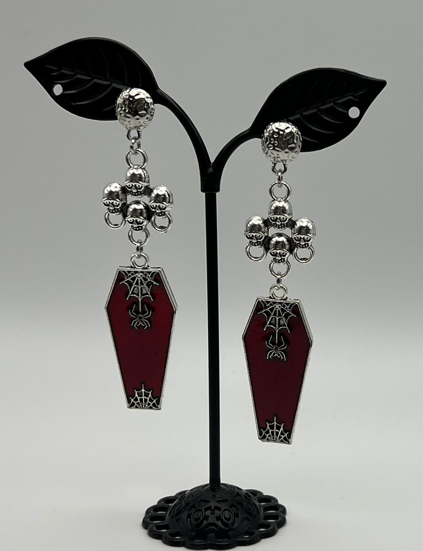 Skull & Coffin Vampire Goth Earrings
