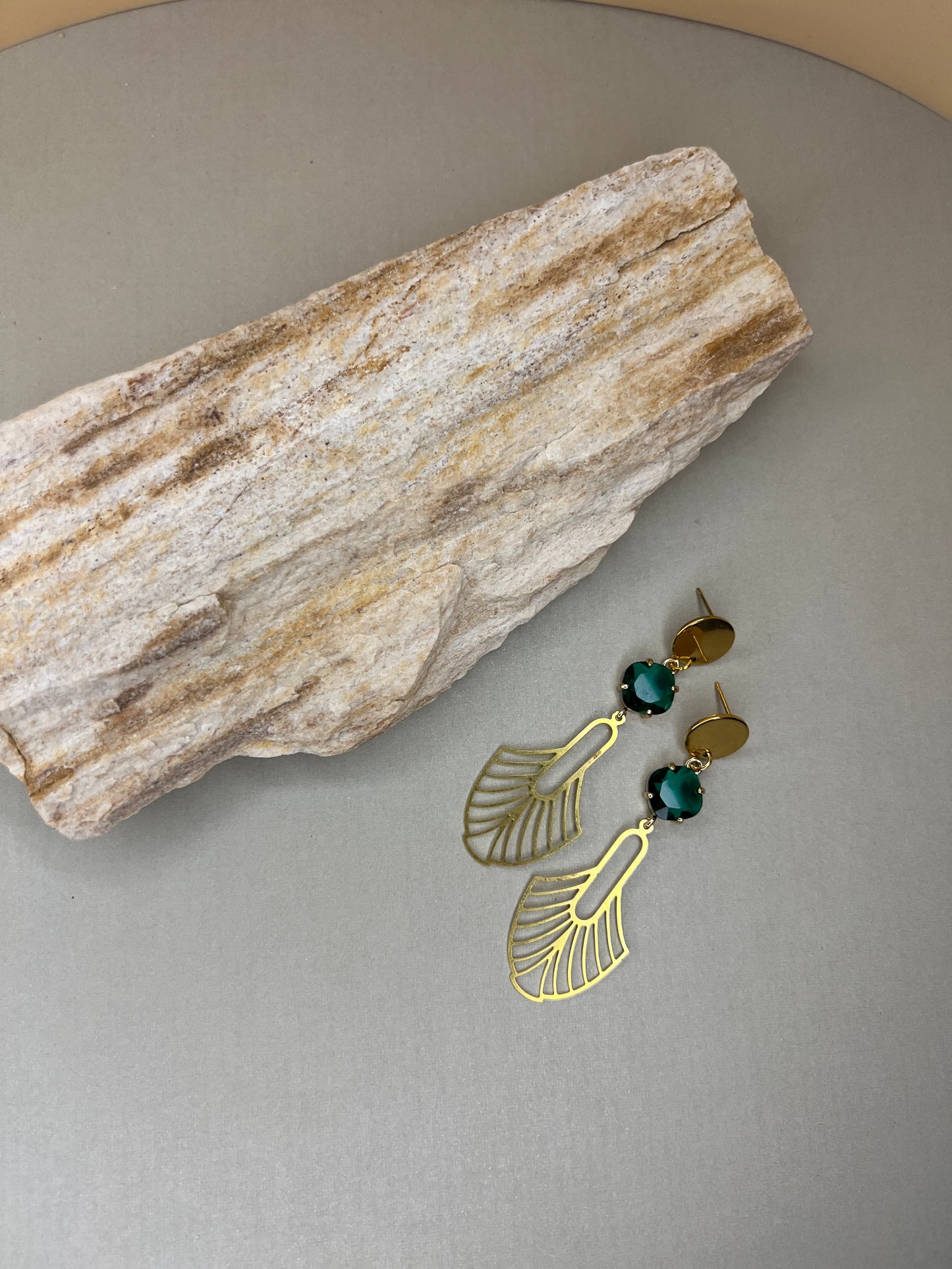 Art-Deco Elegant Brass Earrings