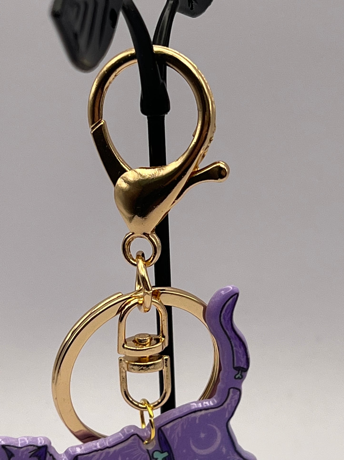 Pastel Goth Witchy Cat Keychain