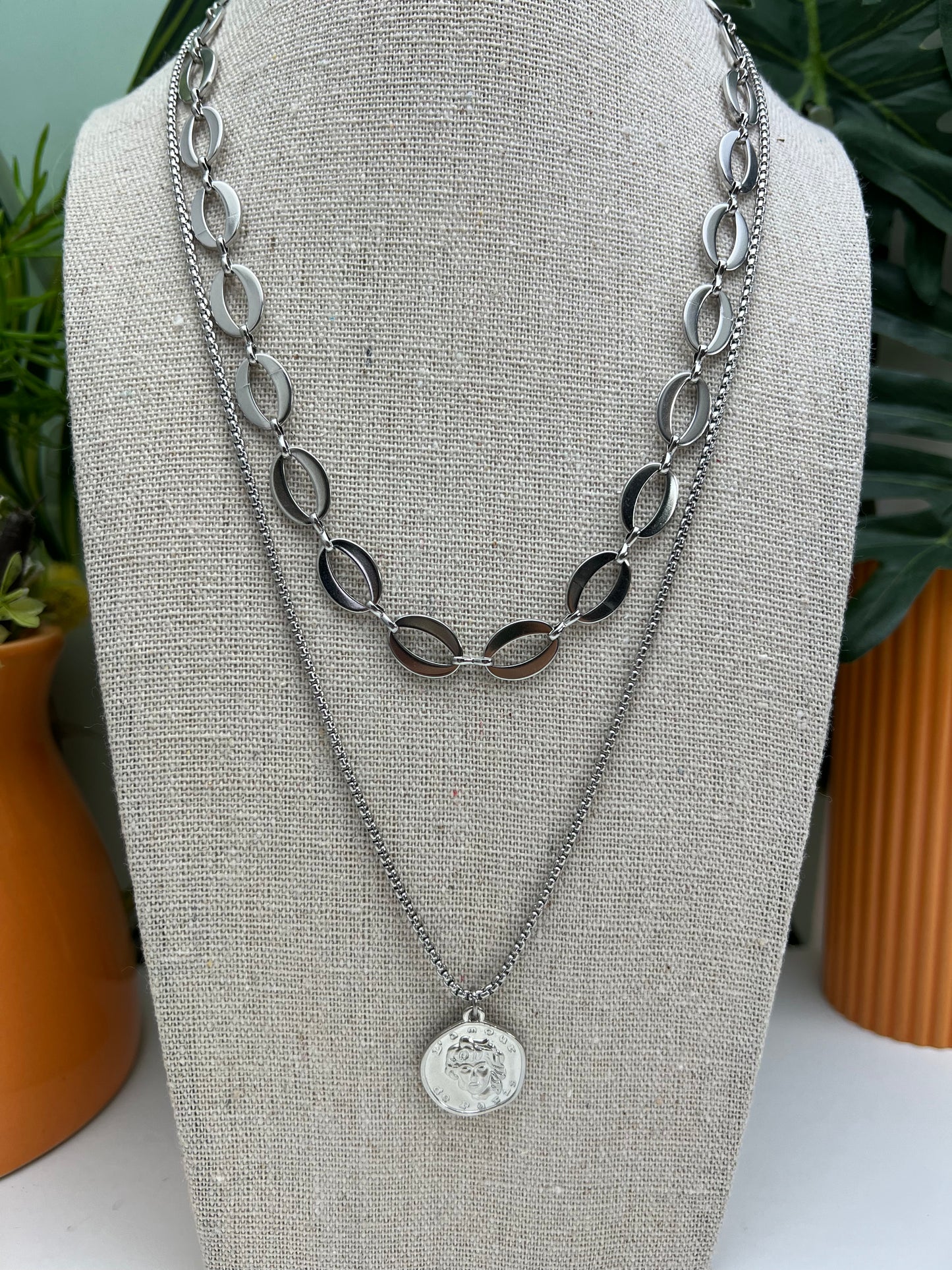 Roman Medallion Coin Necklace