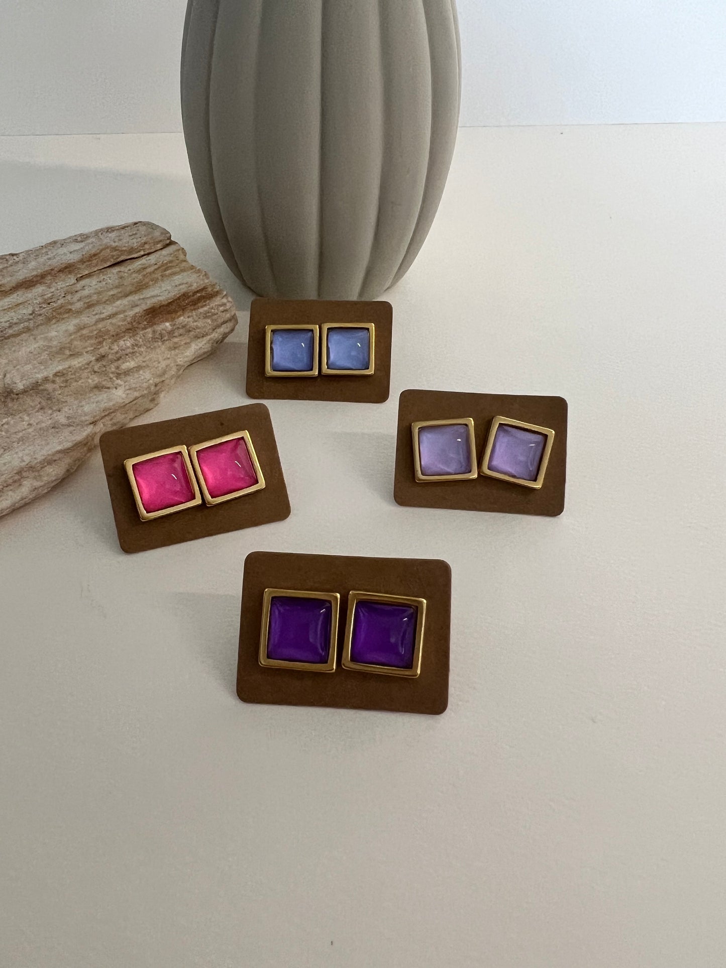 Pastel Color Stud Earrings