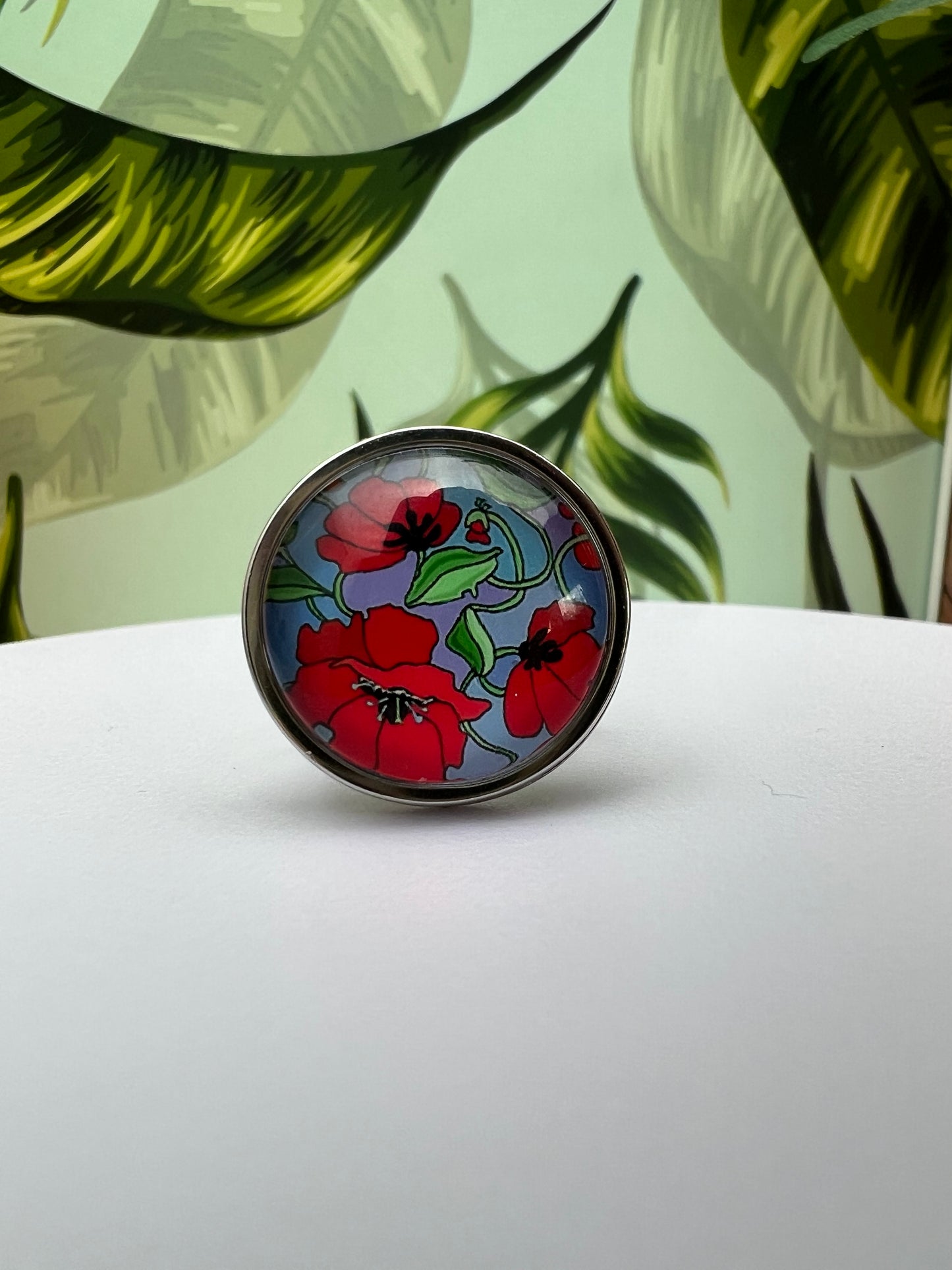 Oversized Elegant Floral Statement Rings
