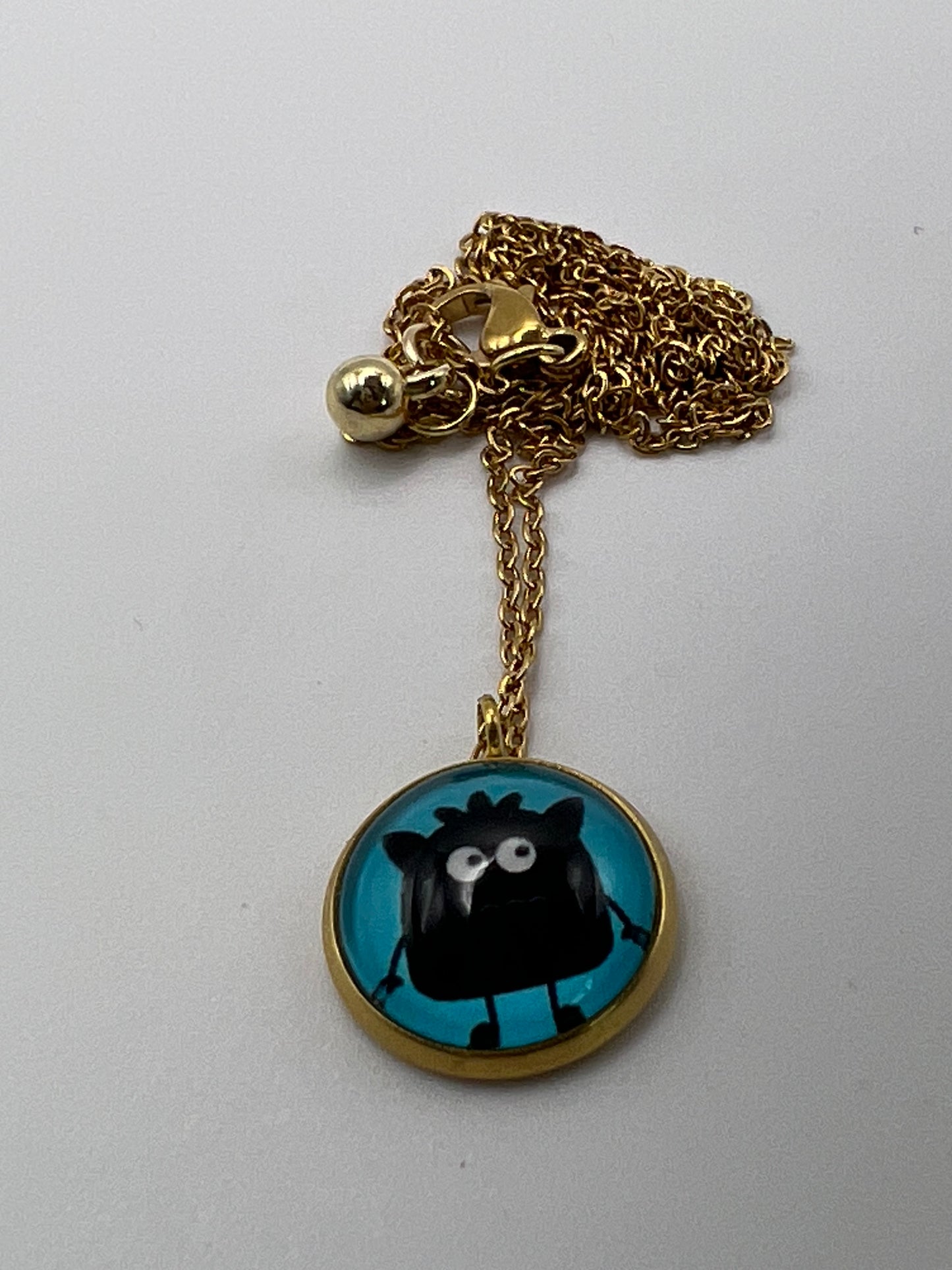 Cutesy Monster Pendant Necklace