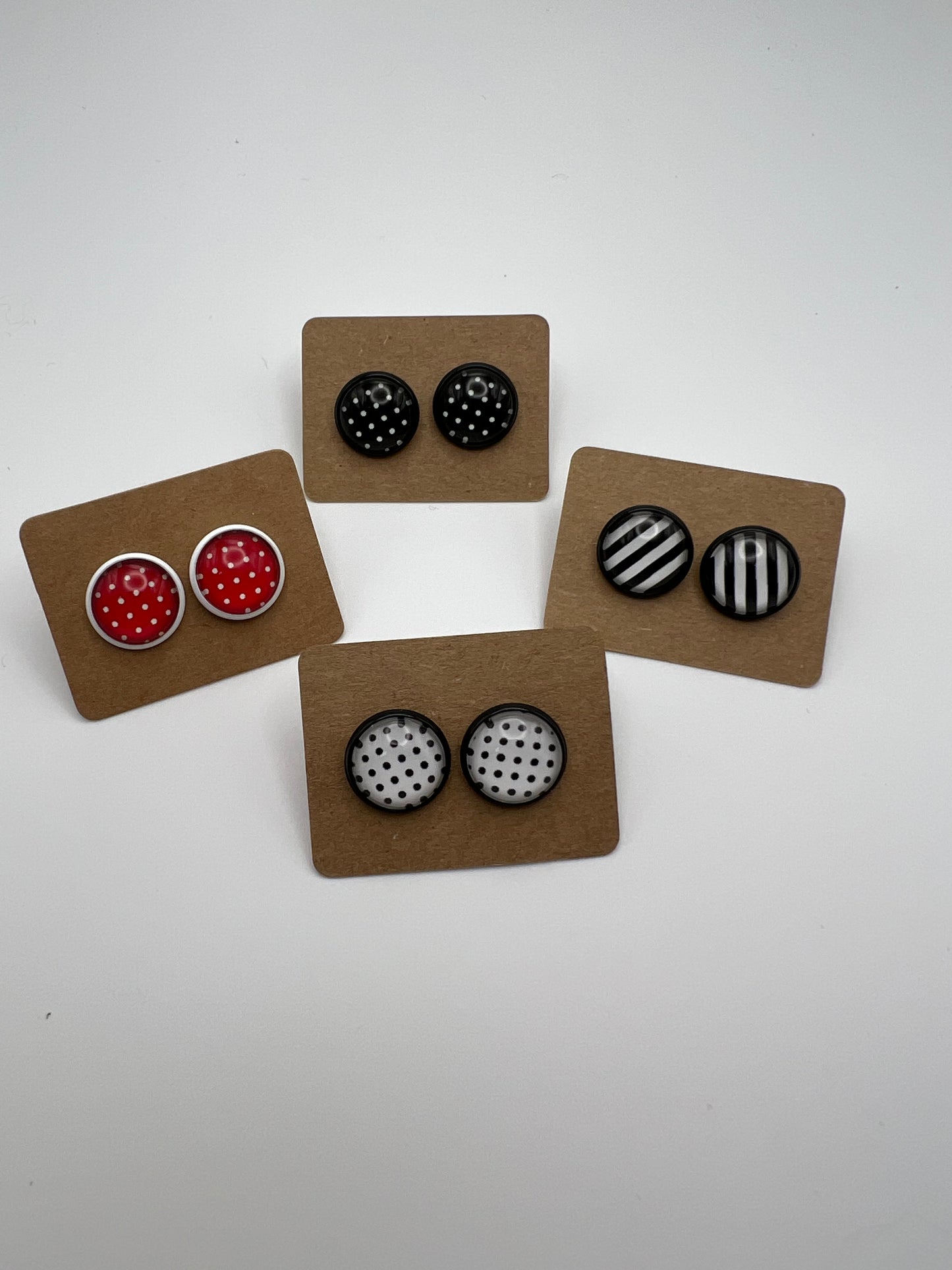 Colorful Polka-Dot Stud Earrings