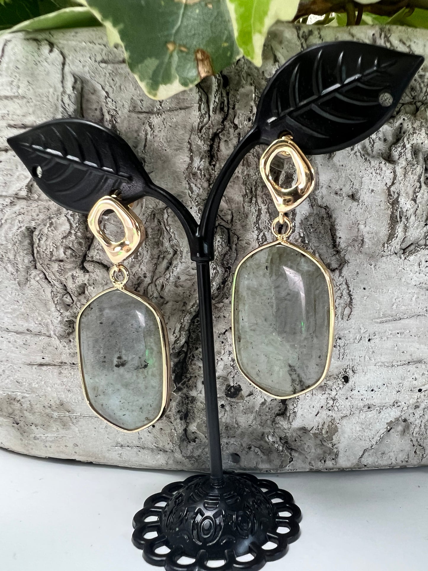 Statement Labradorite Earrings