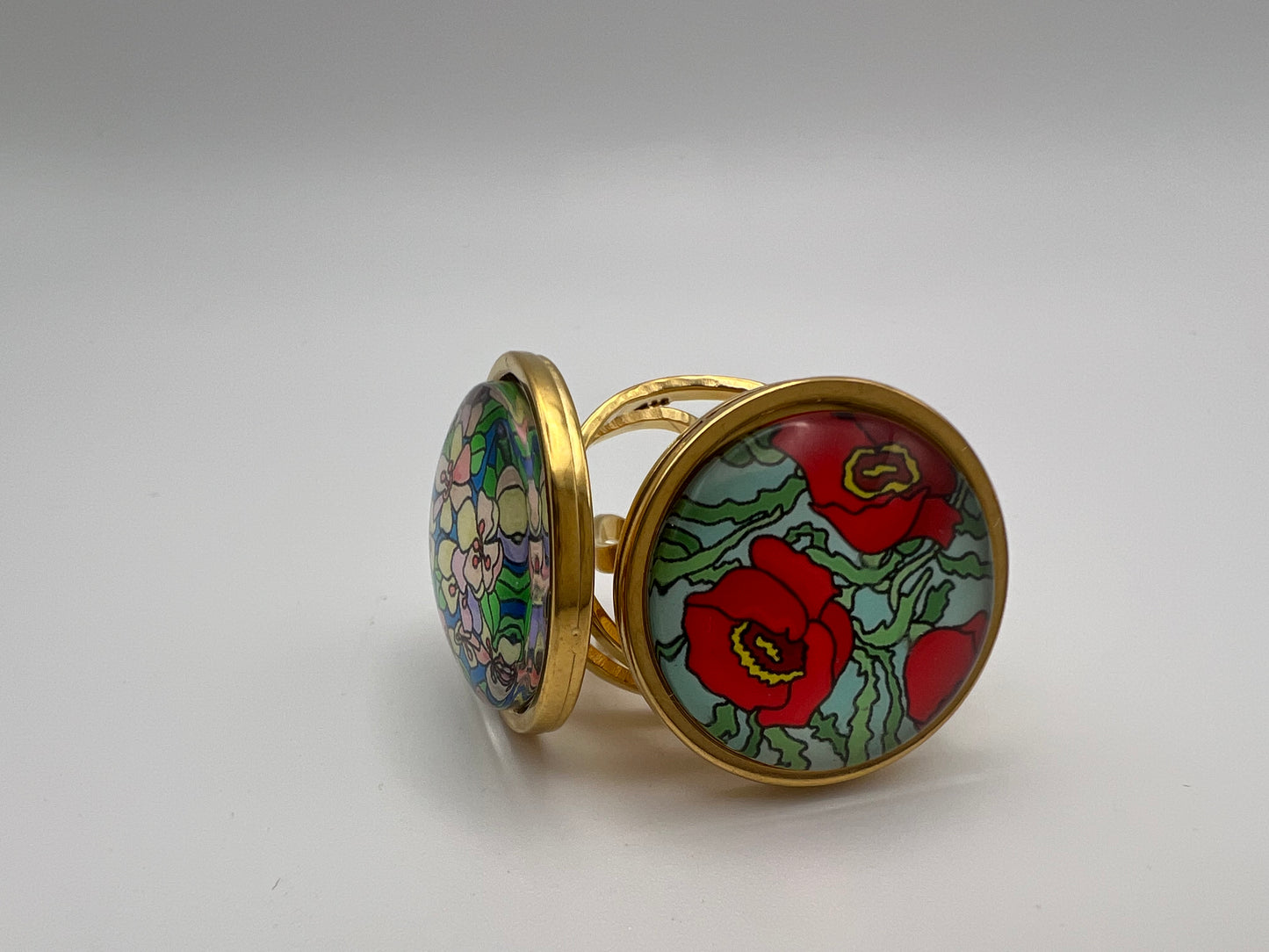 Floral Round Statement Rings