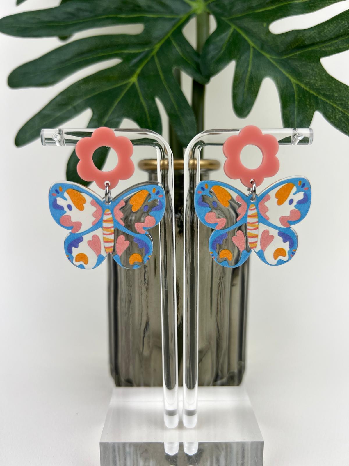 Eye Catching Clear Butterfly Earrings