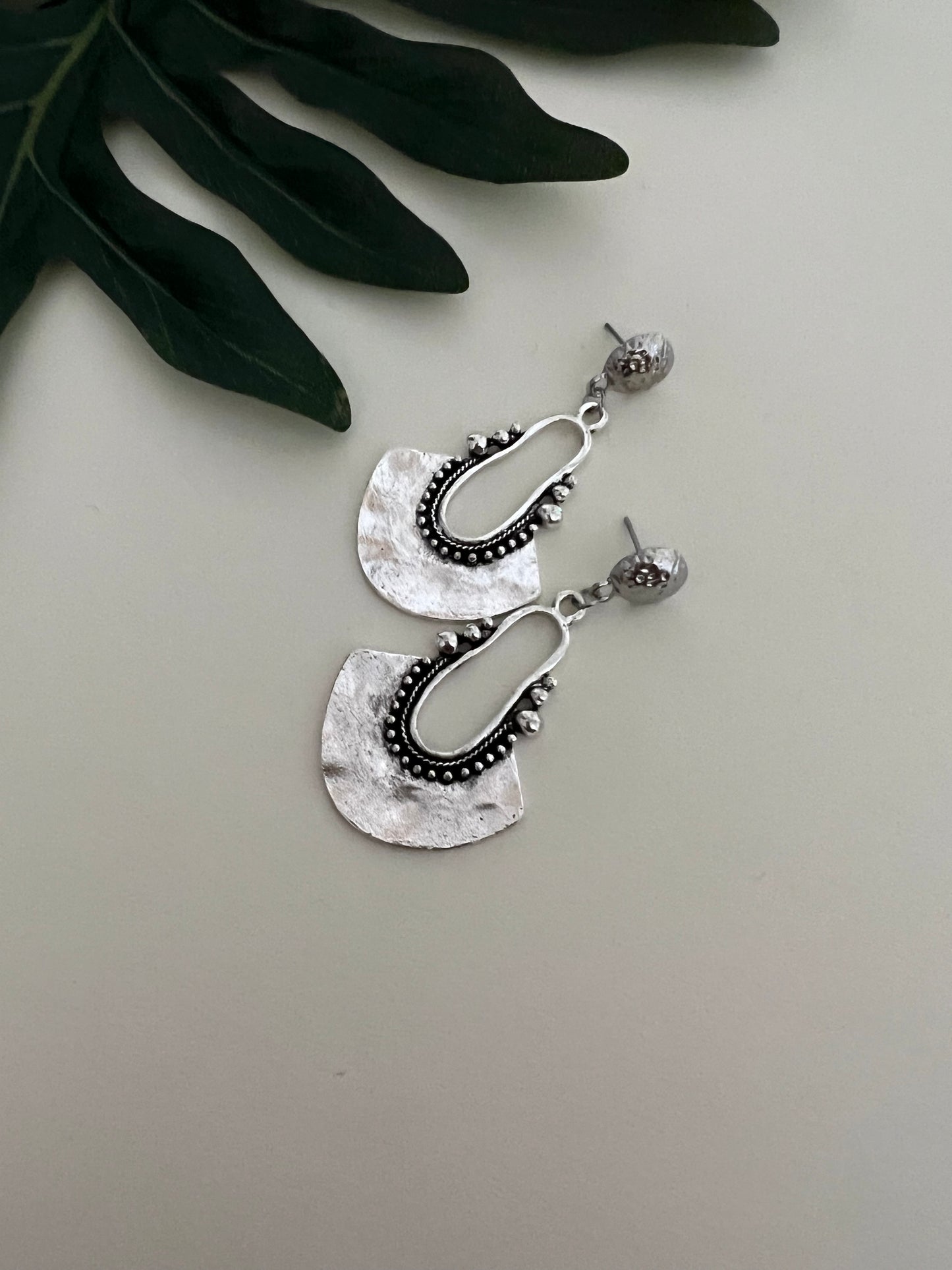 Western Boho Silver Dangle Earrings