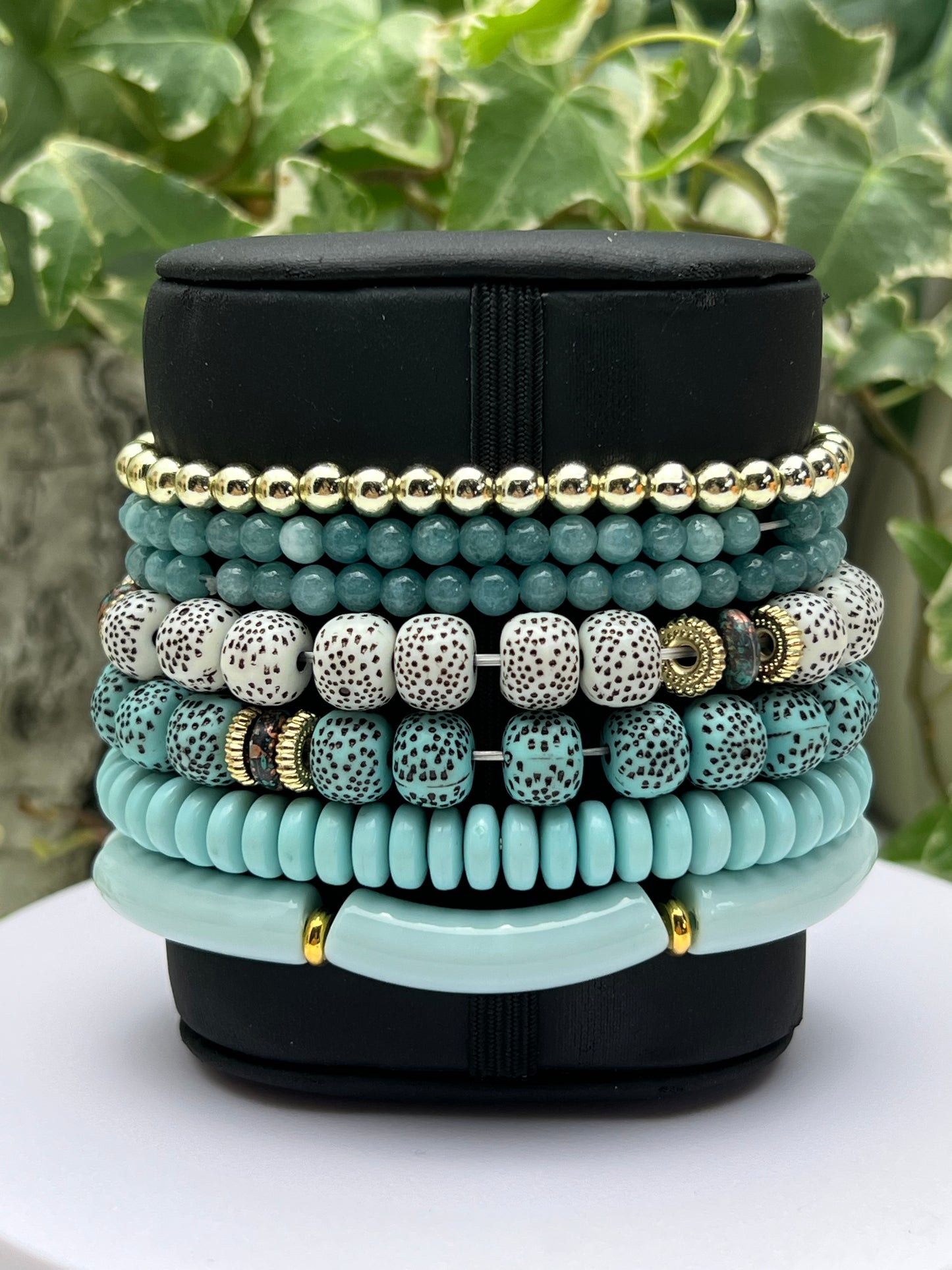 Trendy Stackable Bead Bracelet Set
