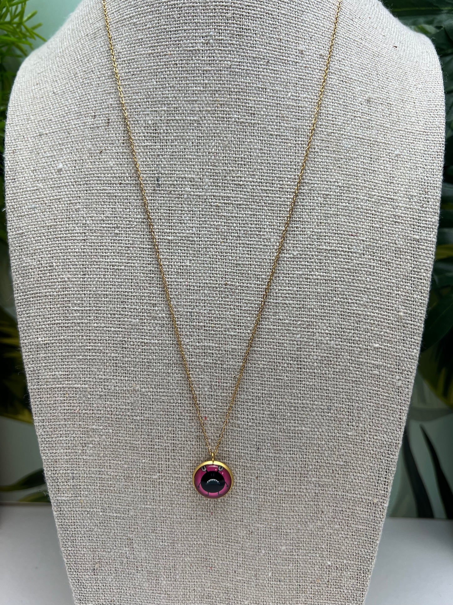 Cutesy Monster Pendant Necklace